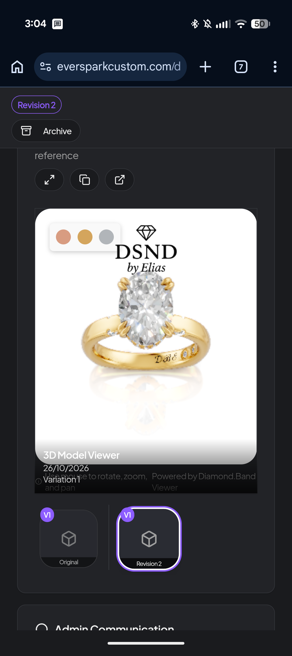 Deposit 14K Yellow Gold Lab Diamond engagement ring