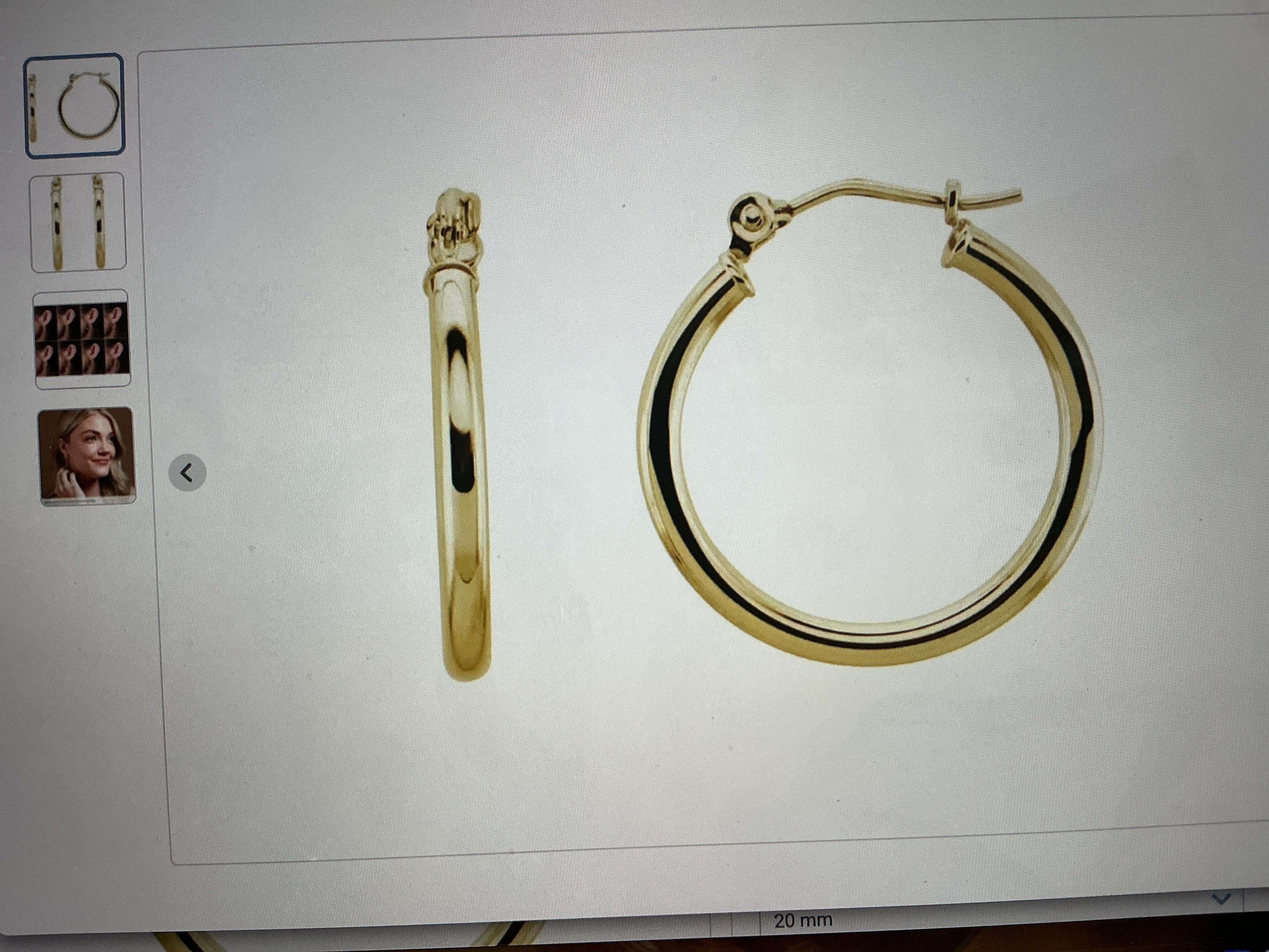 14 k yellow gold tube 20 mm hollow
