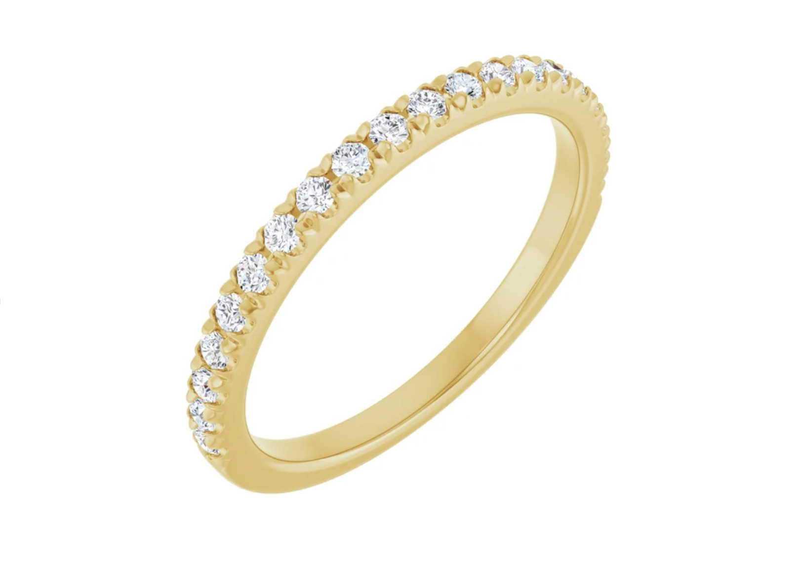 14K Yellow Gold Natural Diamond French-Set Anniversary Band