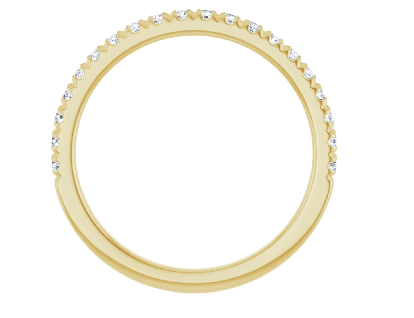 14K Yellow Gold Natural Diamond French-Set Anniversary Band