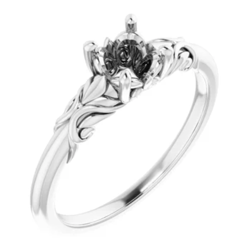 Lab Grown Mint Sapphire with Continuum Sterling Silver 5.5 Solitaire Style Engagement Ring