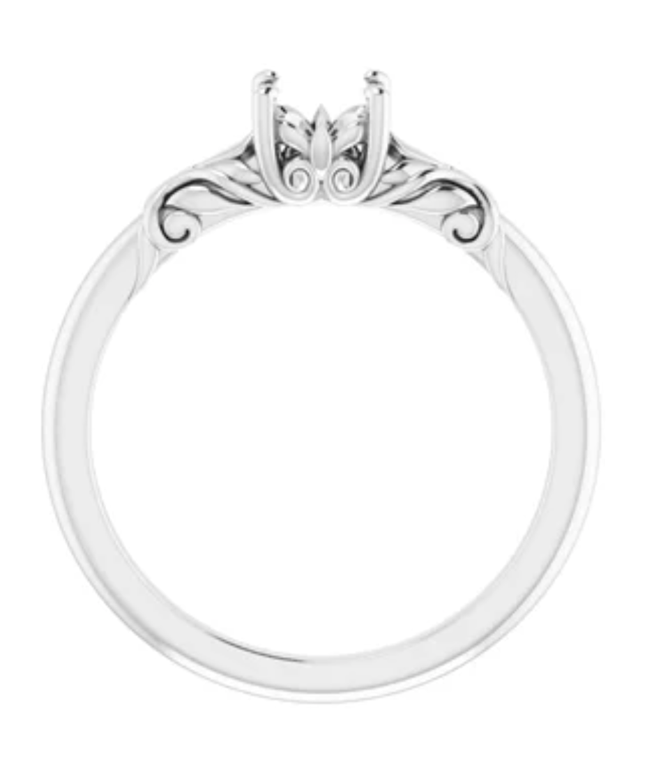 Lab Grown Mint Sapphire with Continuum Sterling Silver 5.5 Solitaire Style Engagement Ring