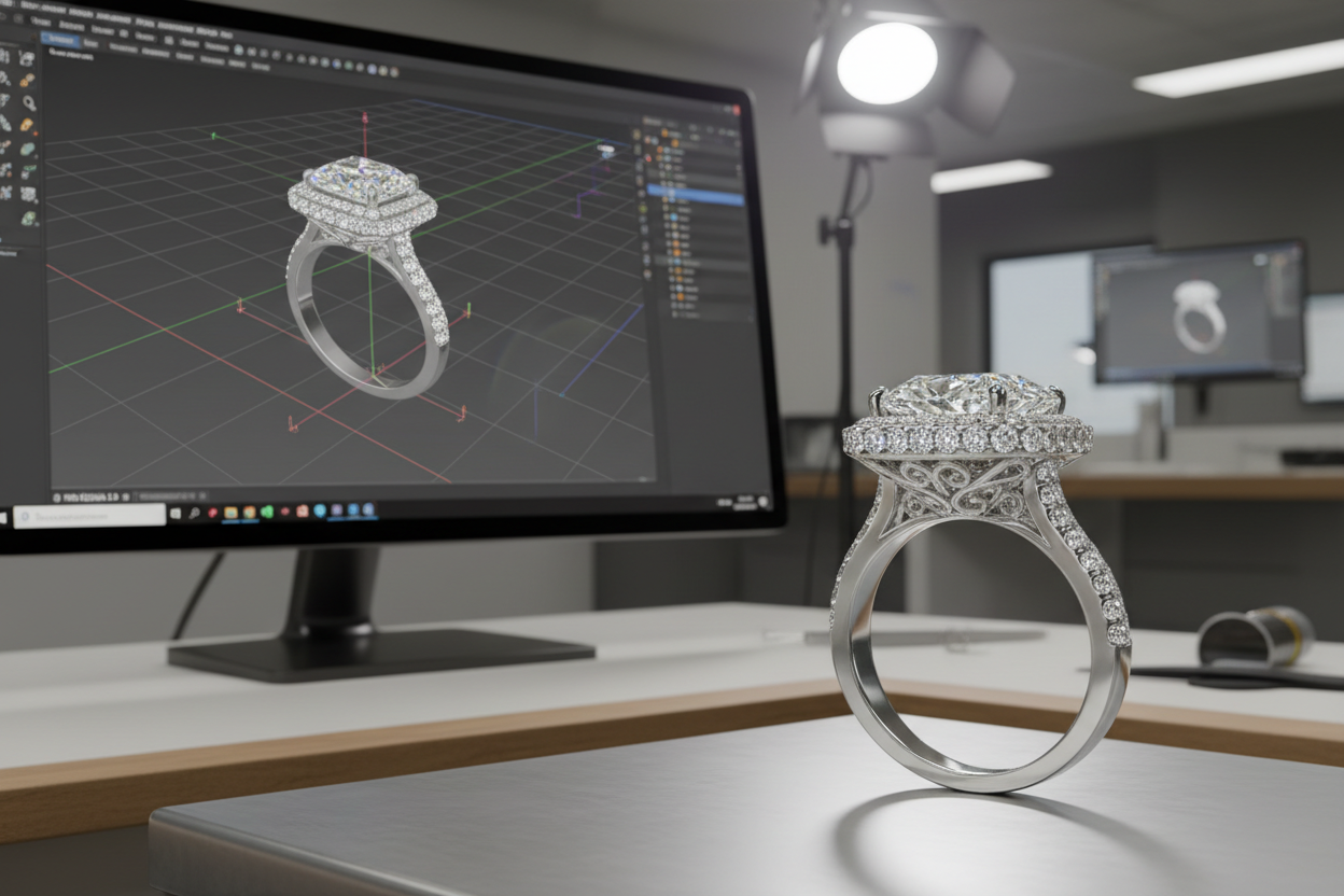 make it more realistic focusing on the ring and CAD not the space