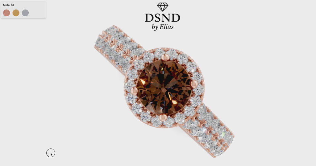 Bourbon Inspired 10 K Rose Gold Lab Brown Diamond Engagement Ring