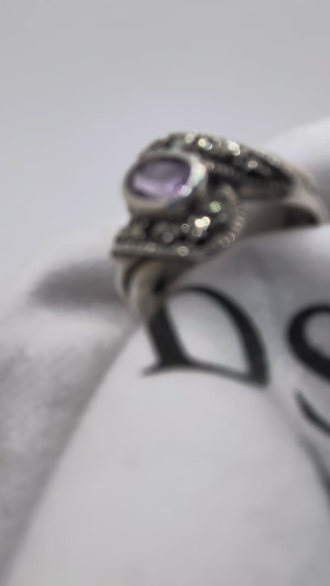Vintage Sterling Silver Marcasite & Amethyst Ring $245 Her Jeweler