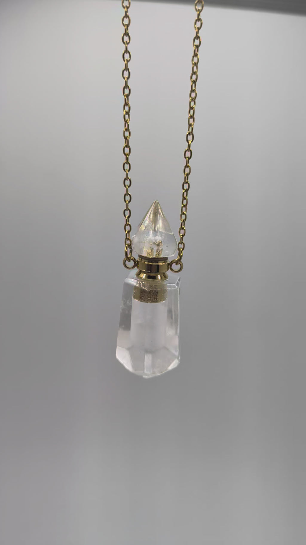 White Quartz Perfume Bottle Geometric