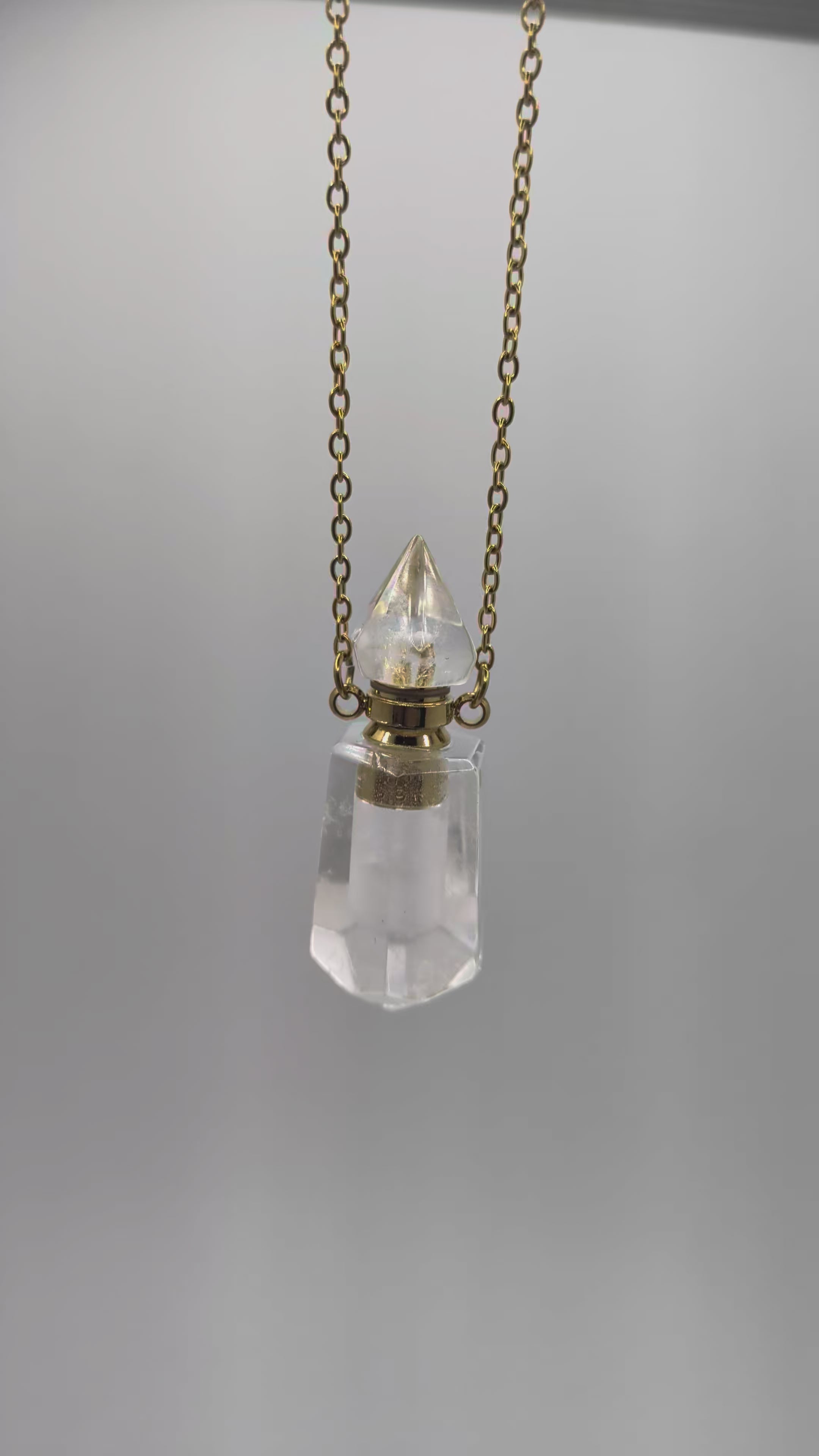 White Quartz Perfume Bottle Geometric