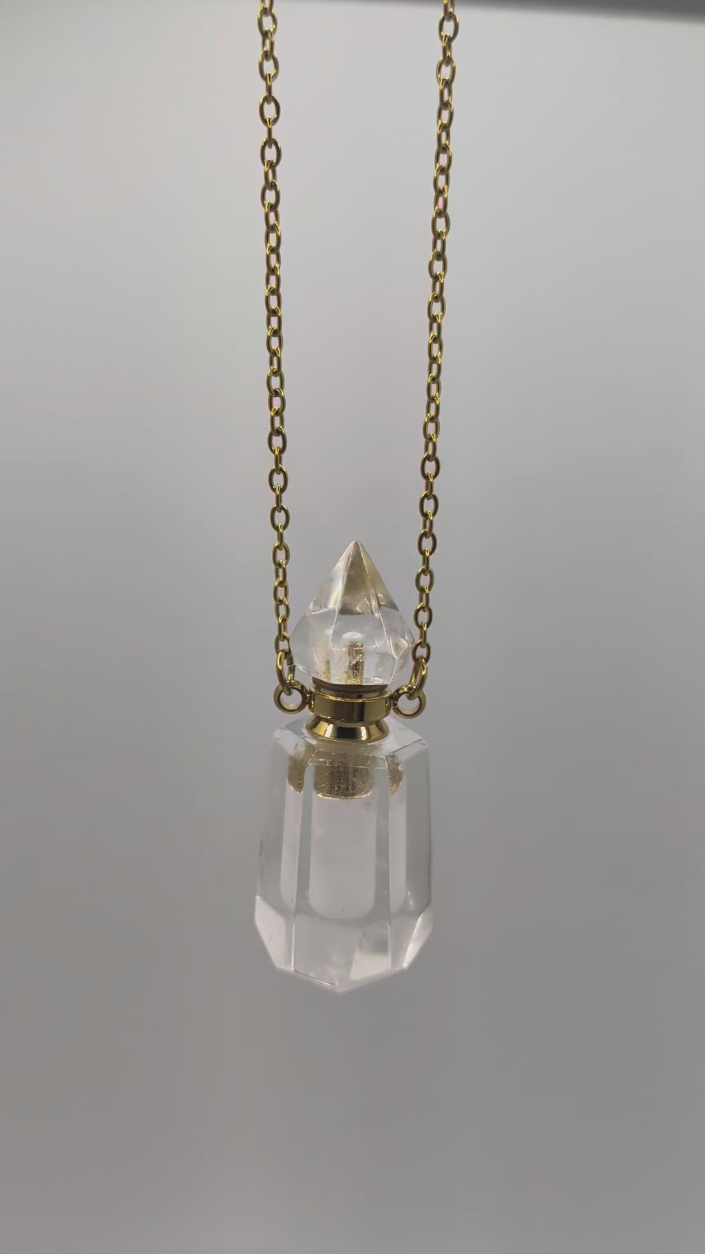 White Quartz Perfume Bottle Geometric