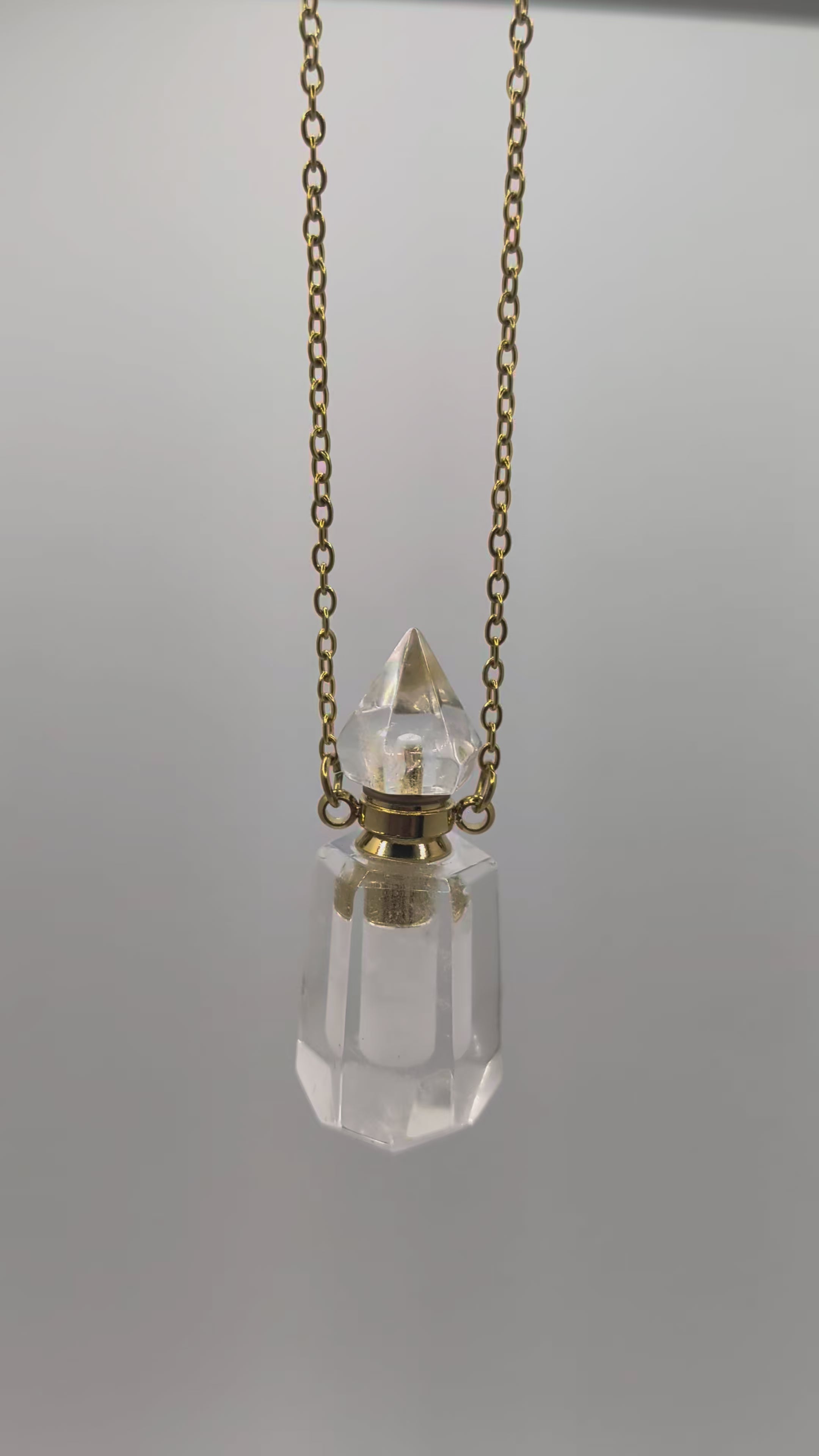White Quartz Perfume Bottle Geometric