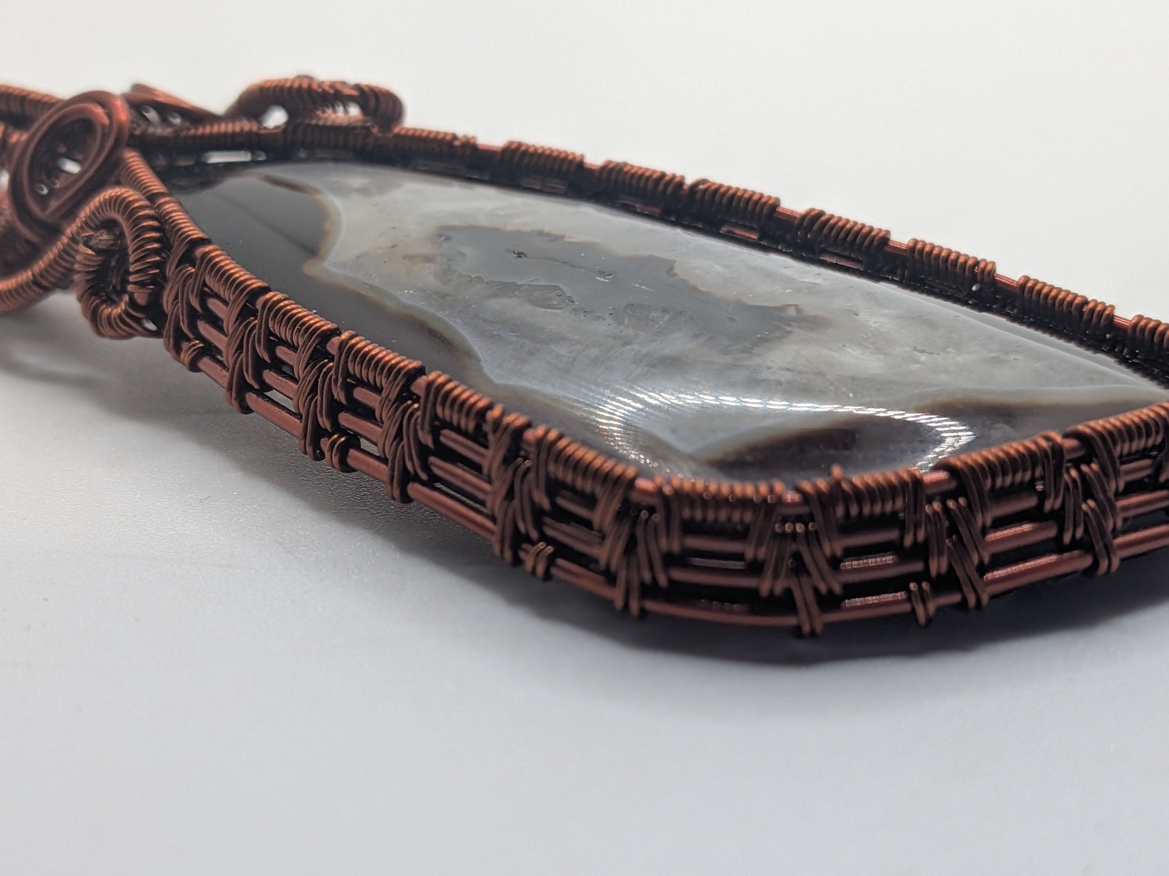 Wusah Designs Agate Pendant in Pure Copper $125