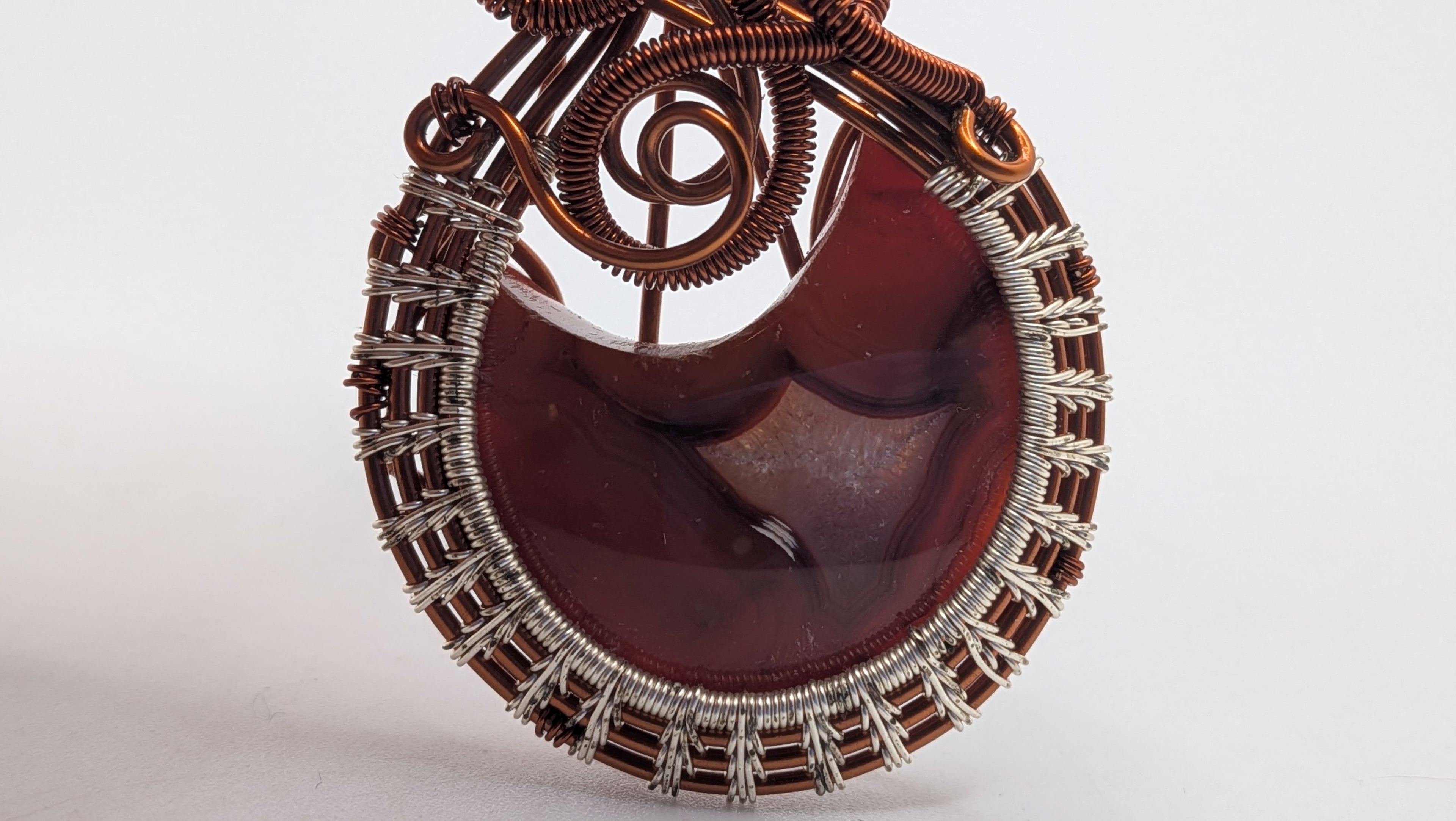 Small Half Moon Shaped Carnelian Family Tree by Wu-Sah Designs