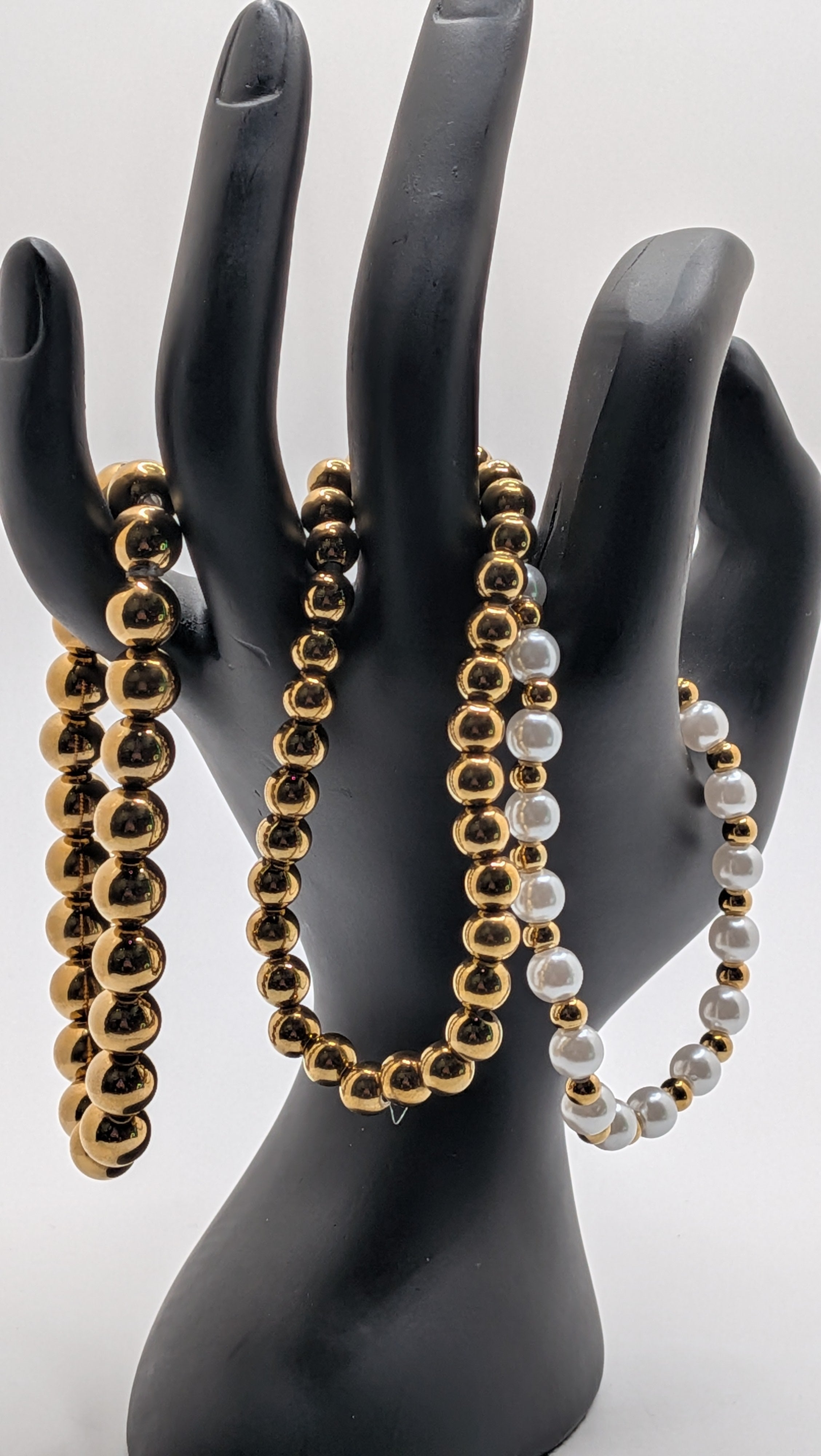 18K Gold-Plated Stainless Steel Stretch Beads