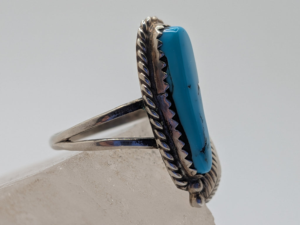 Sterling Silver Long Turquoise Ring $150 Her Jeweler