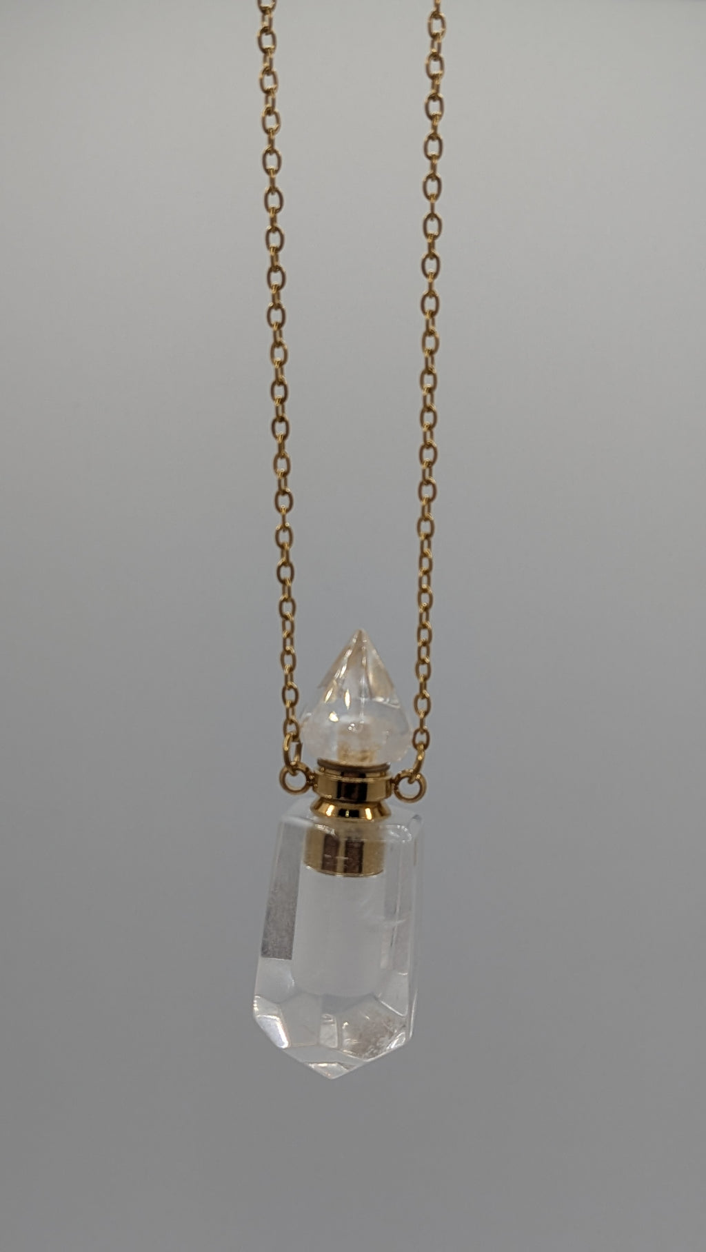 White Quartz Perfume Bottle Geometric