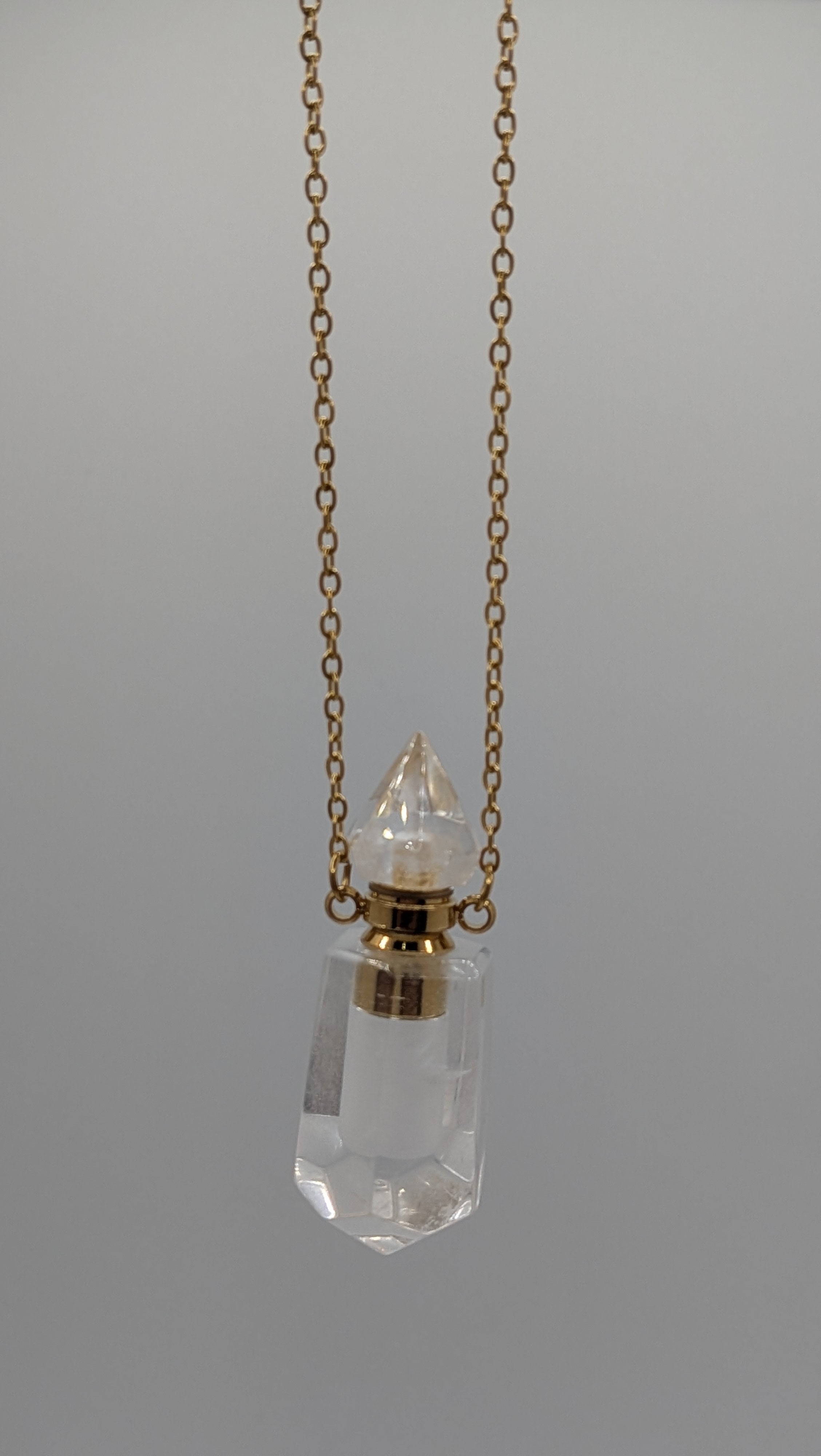 White Quartz Perfume Bottle Geometric