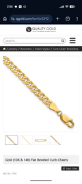 8 inches 14 KY Curb Bracelet 4.75 MM with lobster clasp