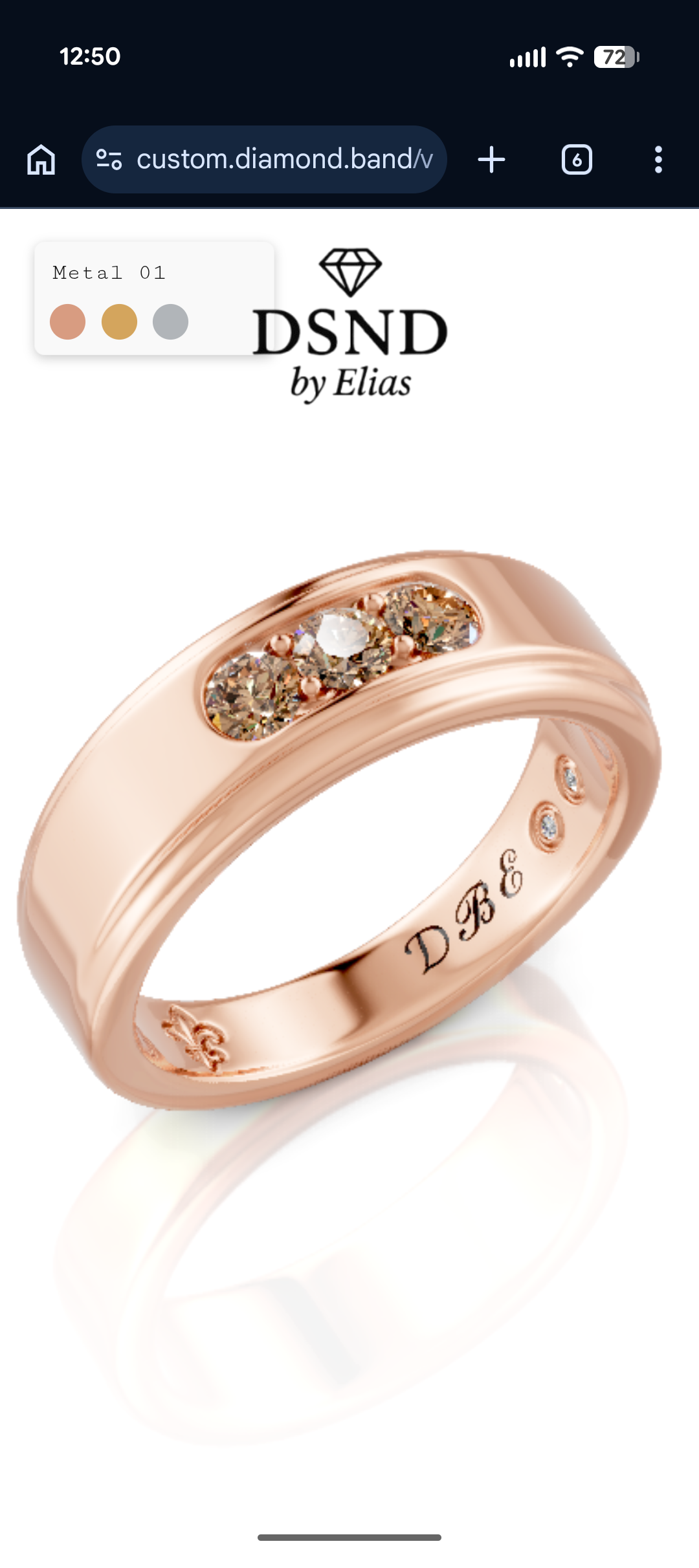 Bourbon Inspired Gentleman Engagement Ring 10K Rose  $3878