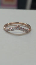 14 karat rose gold lab grown Diamond Marquise and round contour band