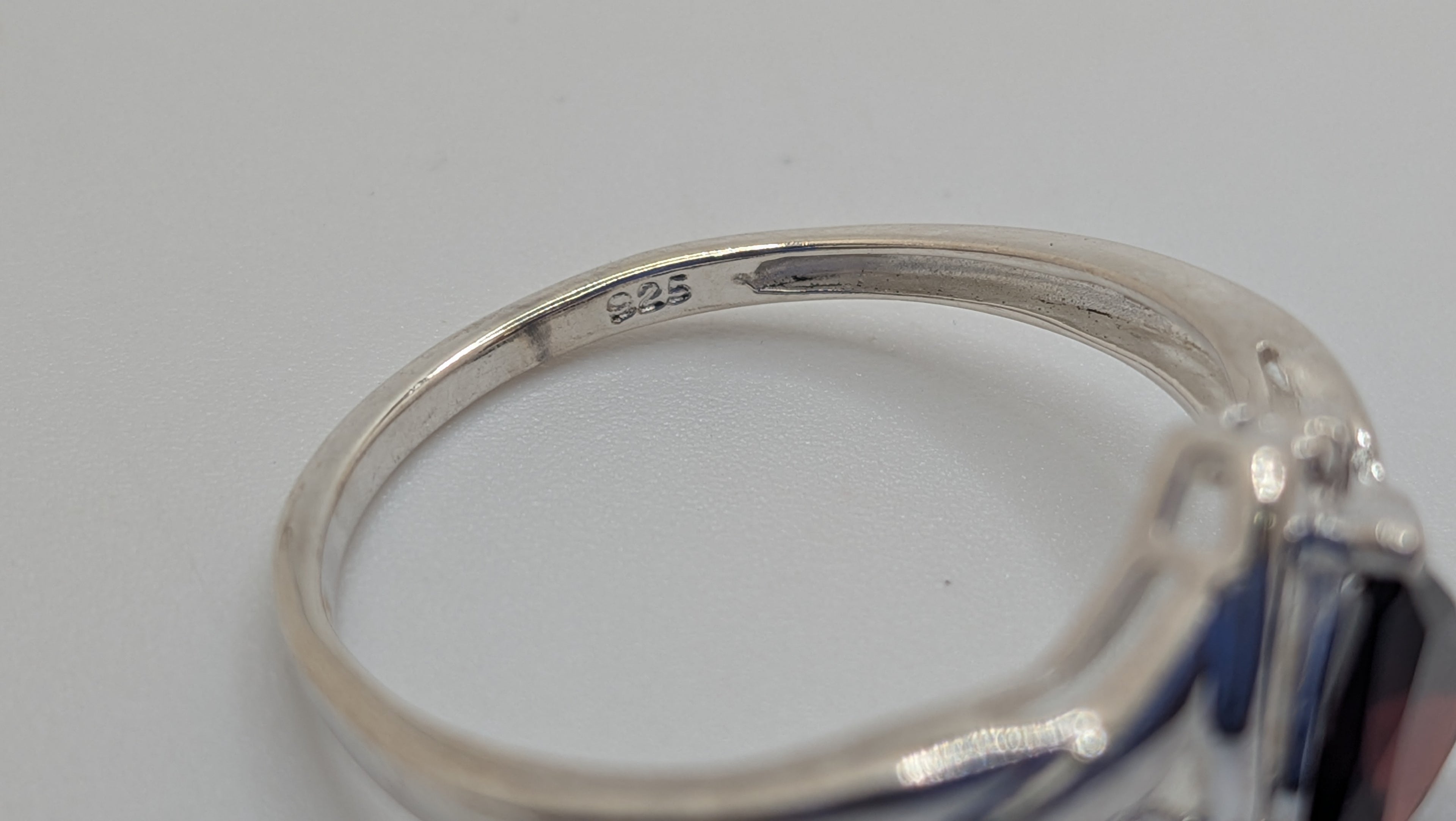 Sterling Silver Triangle Garnet & Diamonds