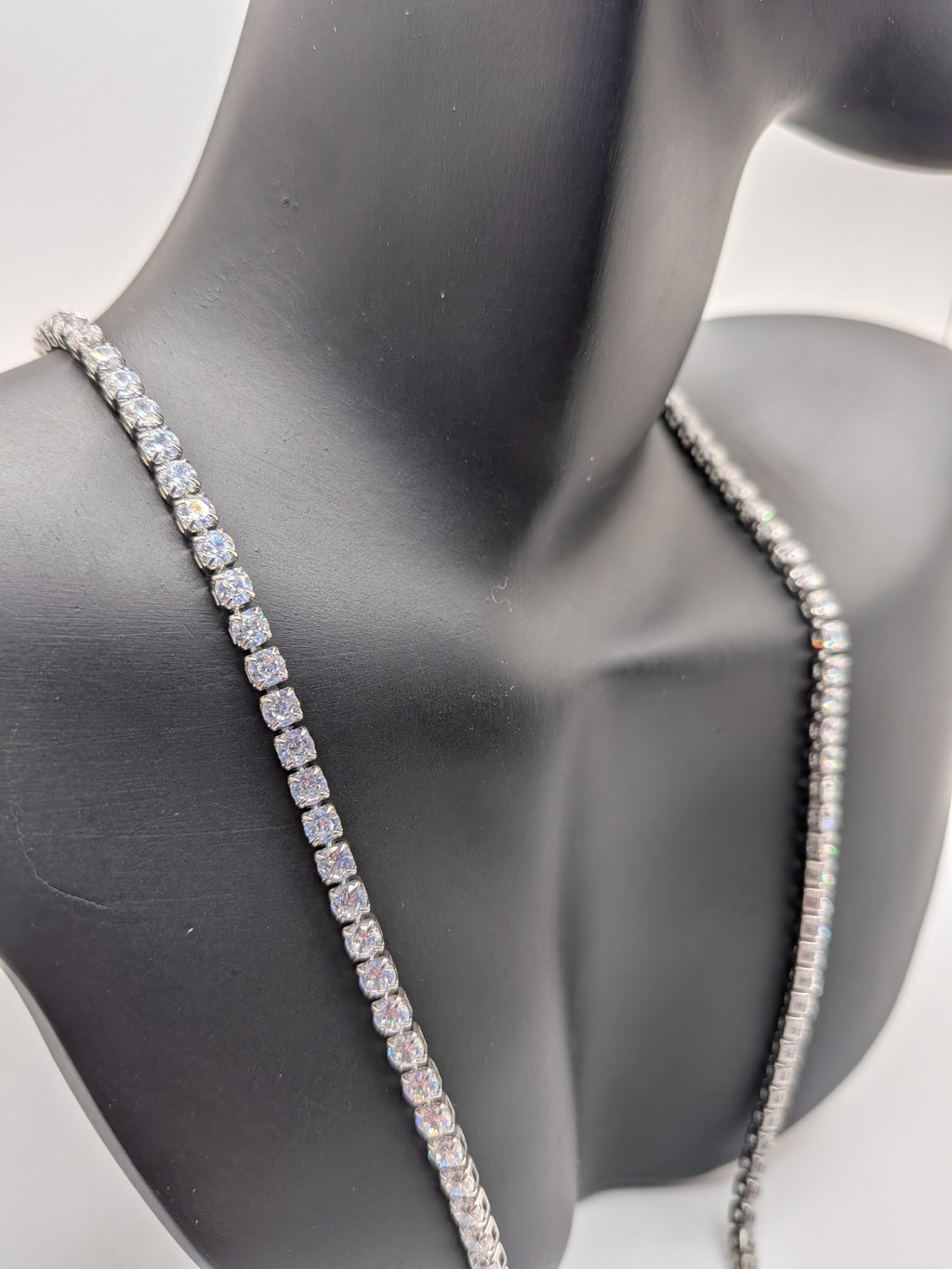 18 inches Stainless Steel CZ Tennis Necklace $55
