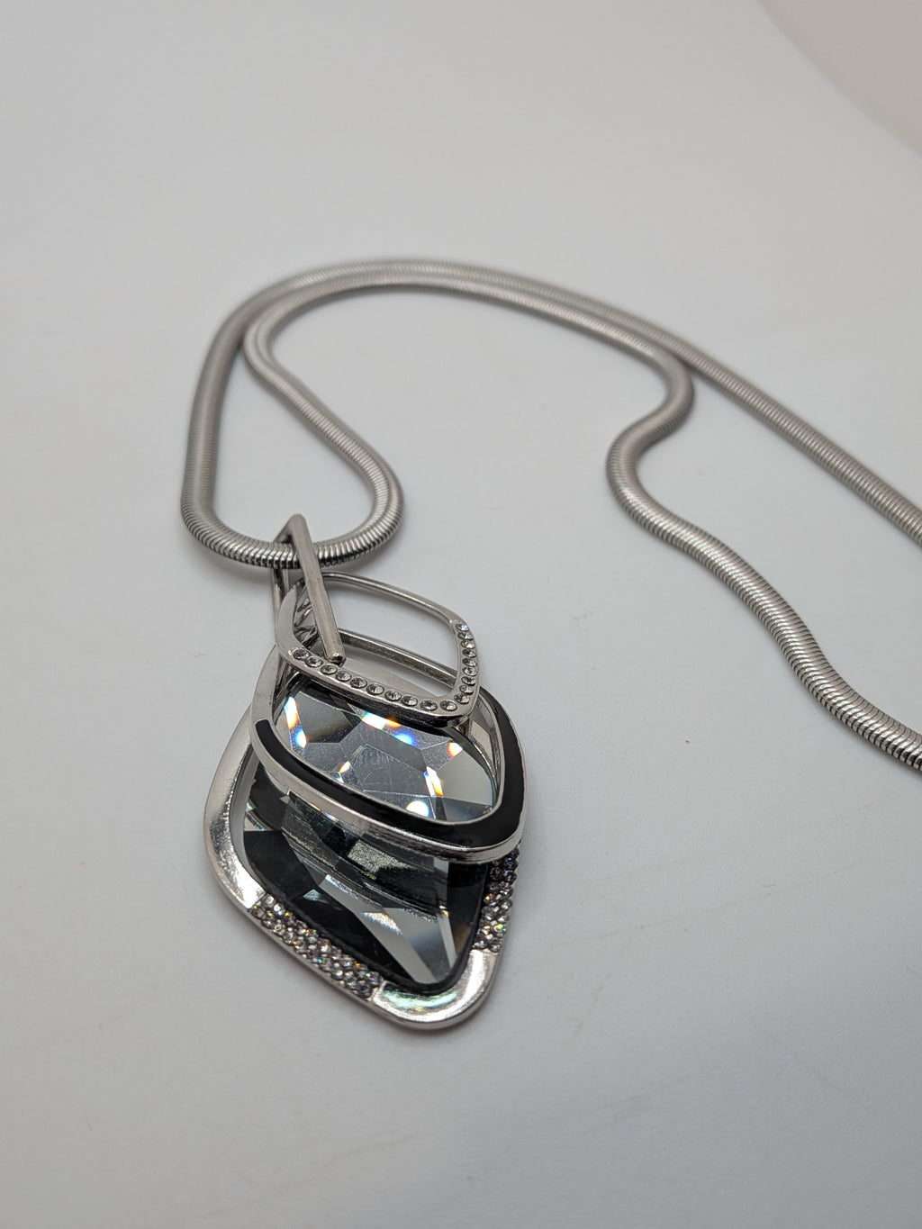 Rhinestones and Silver/ Alloy necklace $55