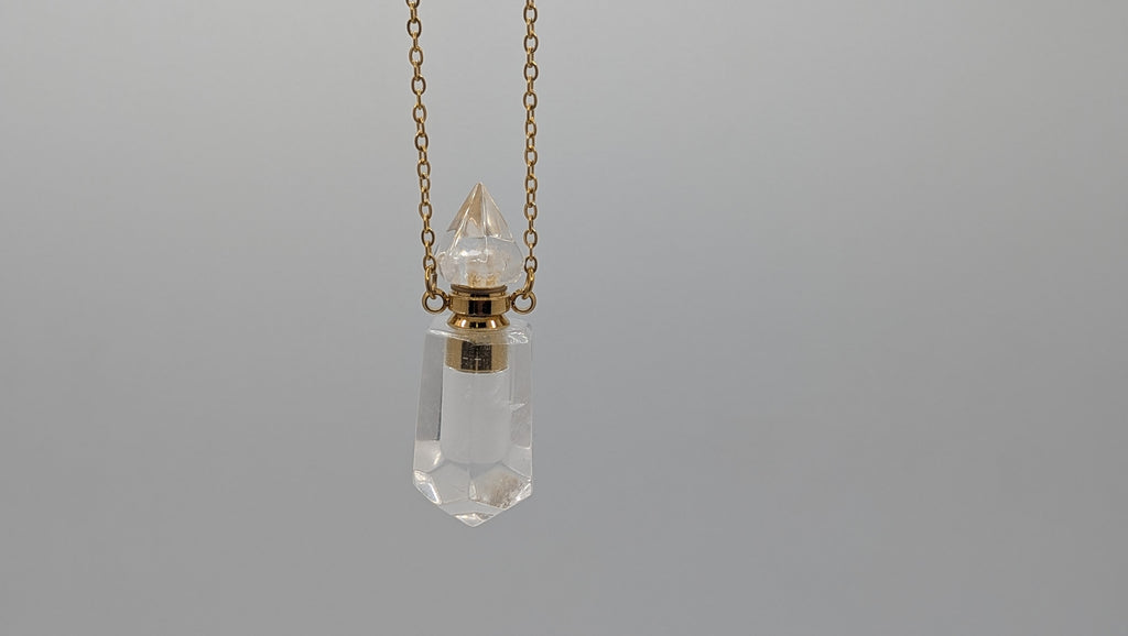 White Quartz Perfume Bottle Geometric