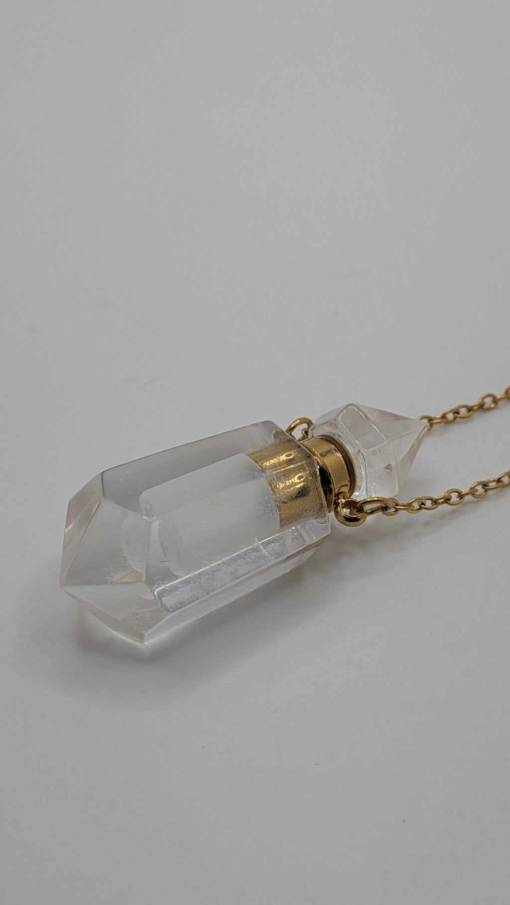 White Quartz Perfume Bottle Geometric