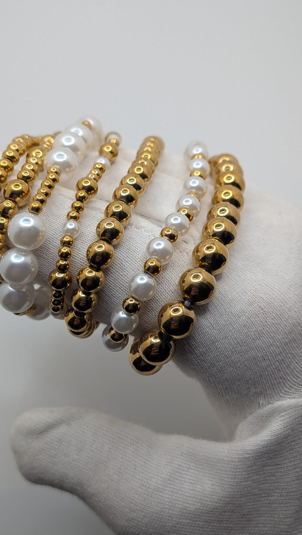 18K Gold-Plated Stainless Steel Stretch Beads
