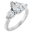Sterling Silver 10x6 mm Pear lab Diamond Engagement Ring Gaby and Joseph