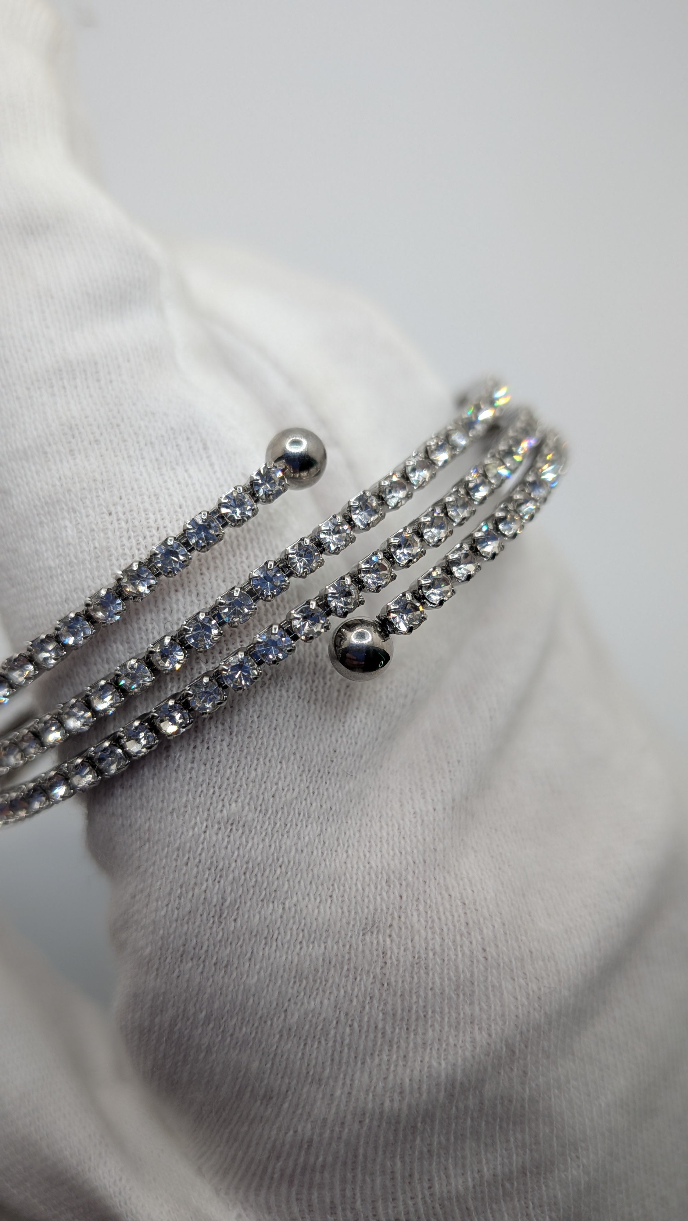 Stainless Steel Tennis Cuff Bracelet