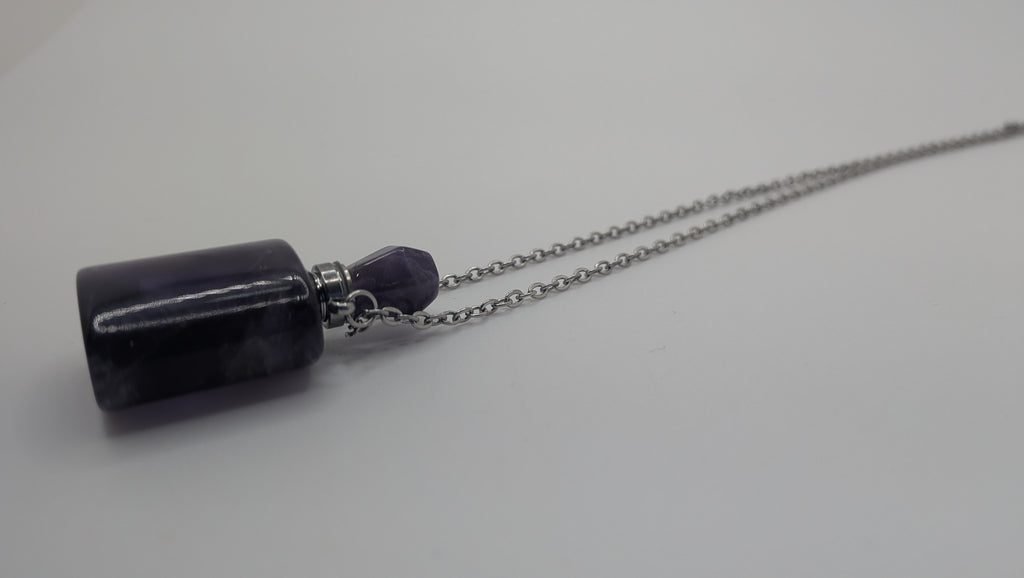 Amethyst Quartz Perfume Bottle Necklace