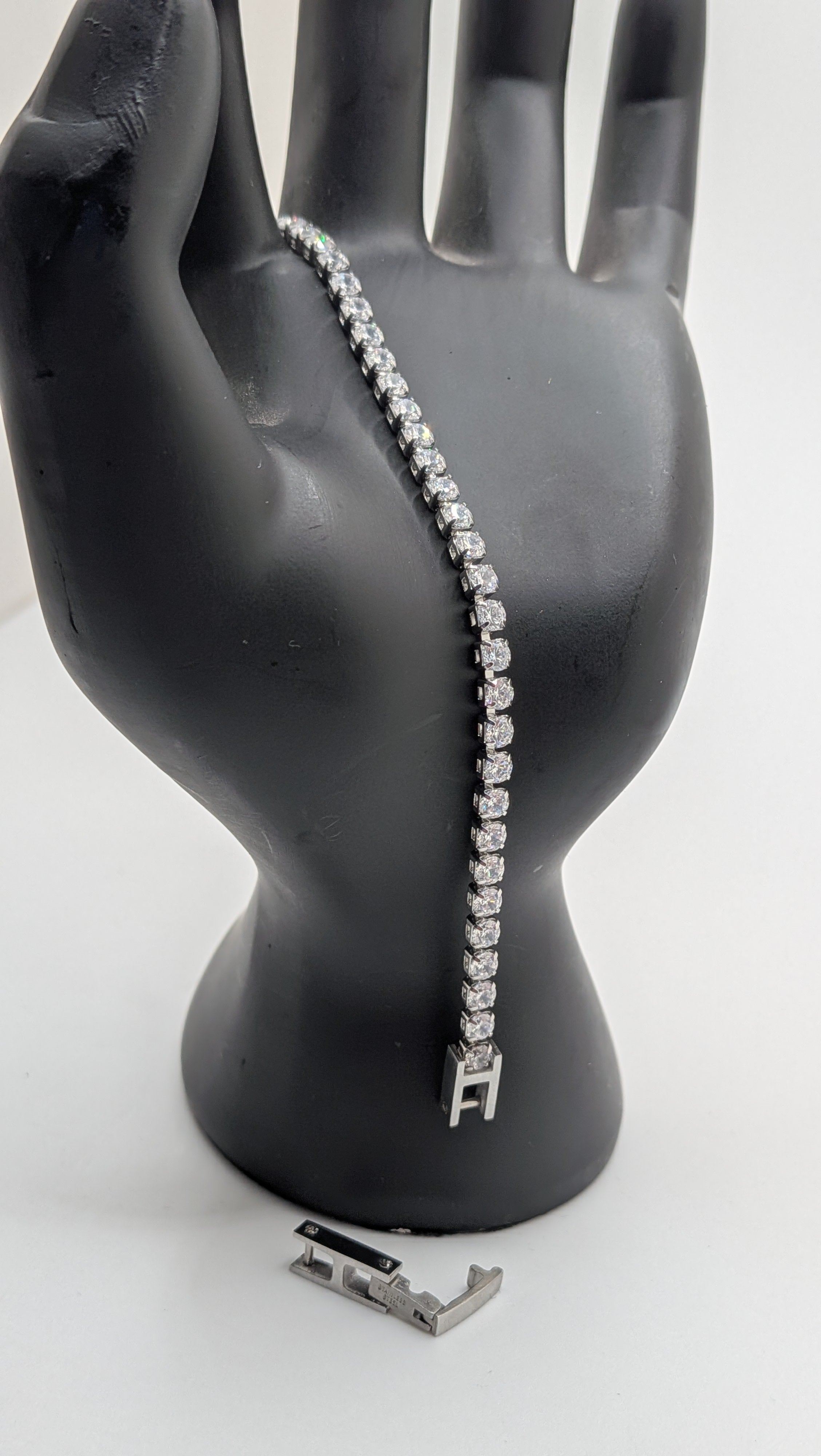 Stainless Steel CZ Tennis Bracelet