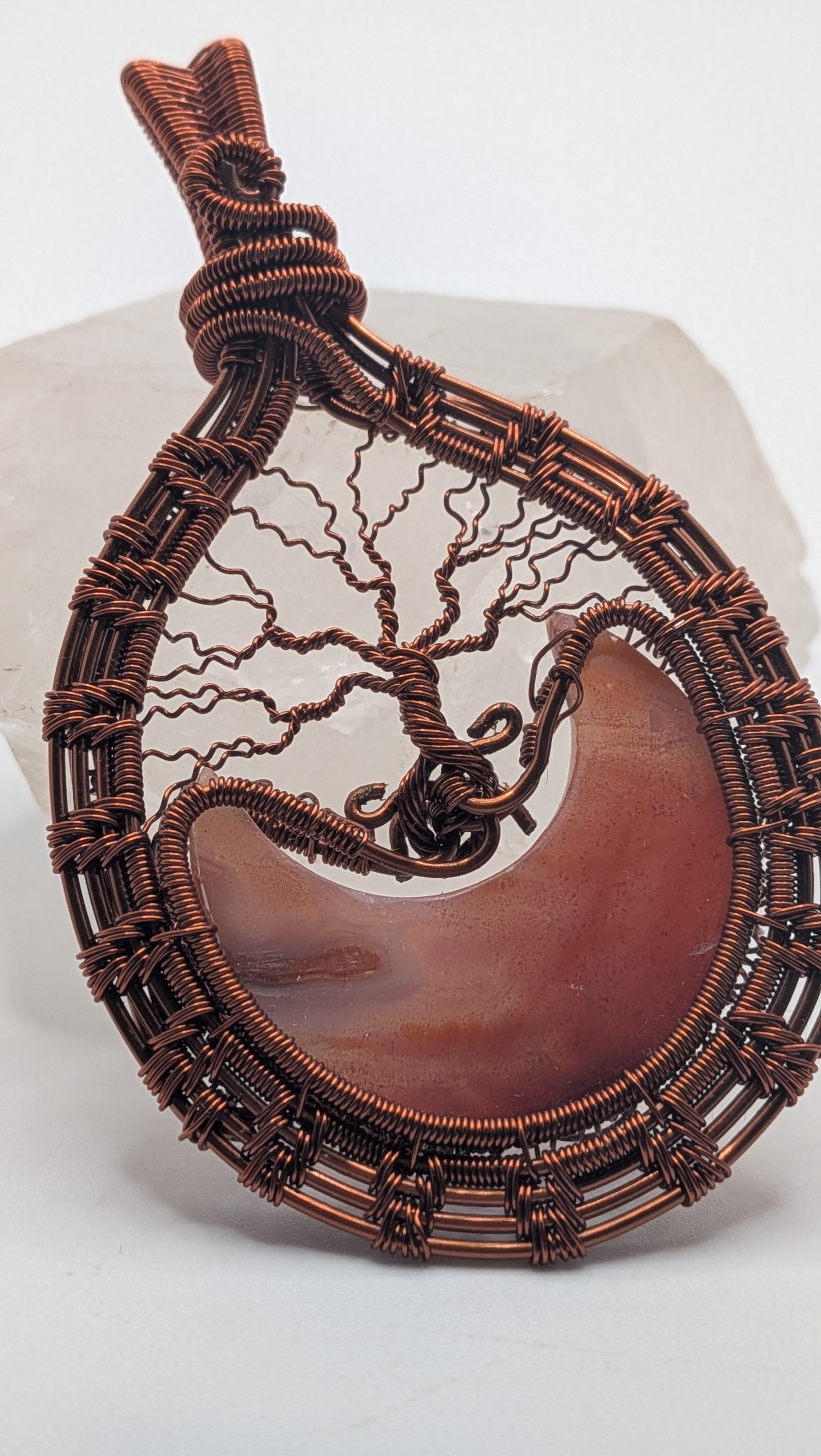 Half Moon Shaped Carnelian Family Tree by Wu-Sah Designs