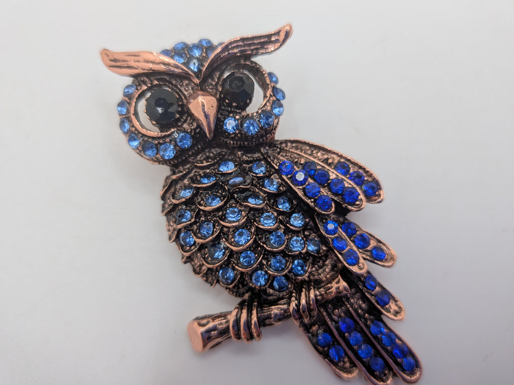 Midnight Owl Rhinestone Brooch — $25