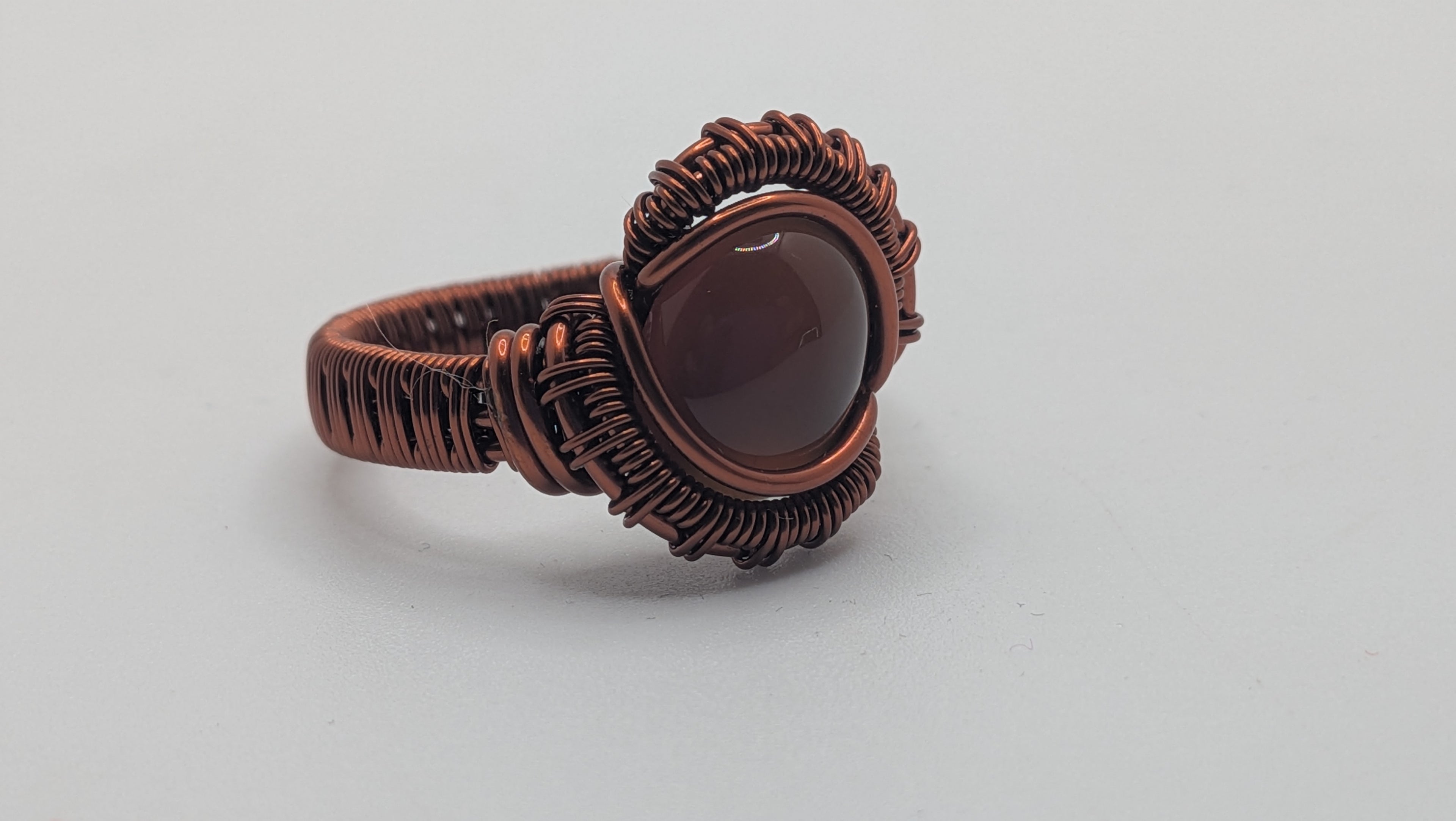 Wu-Sah Designs Pure Copper and Carnelian Stone Ring