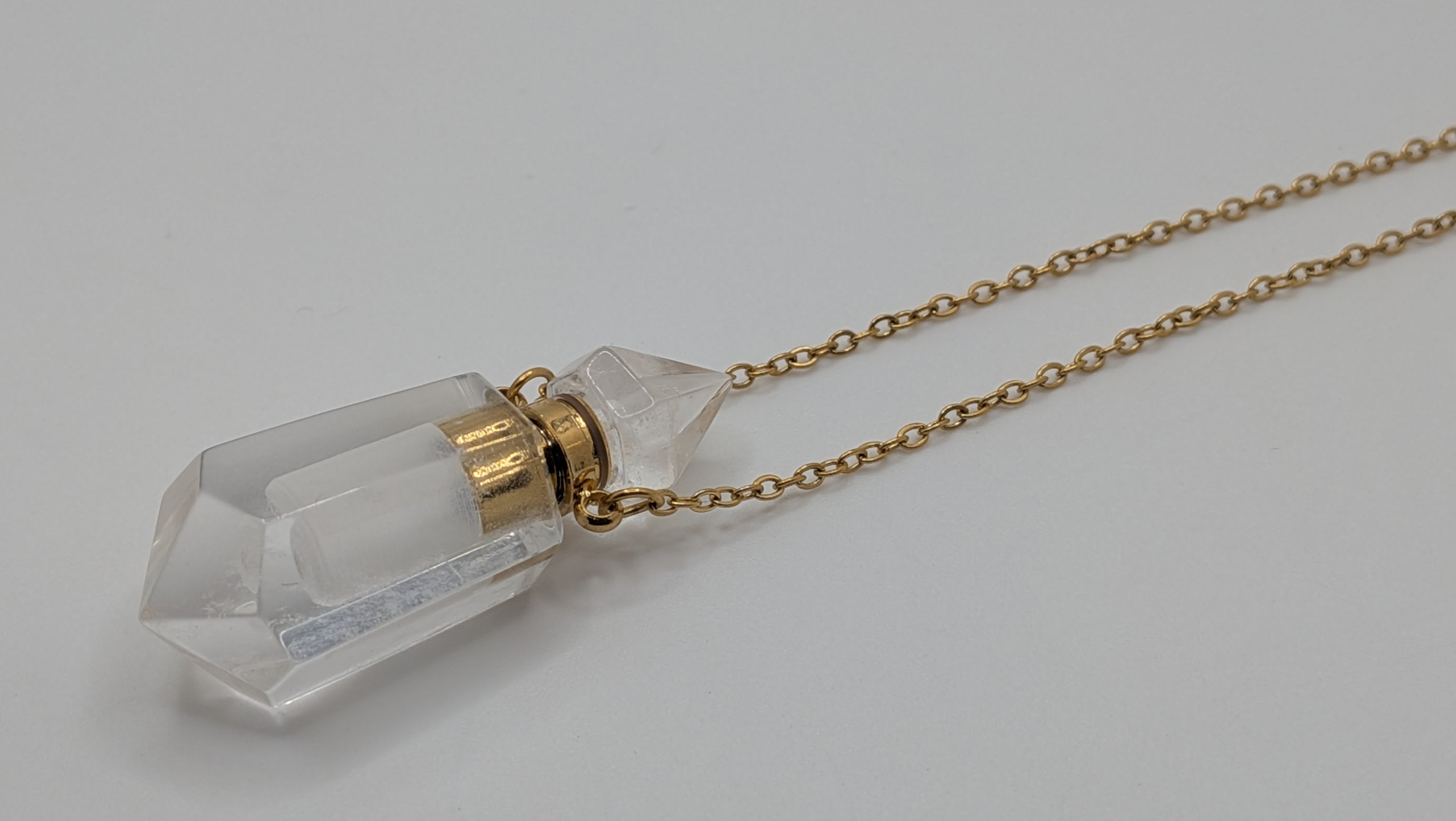 White Quartz Perfume Bottle Geometric