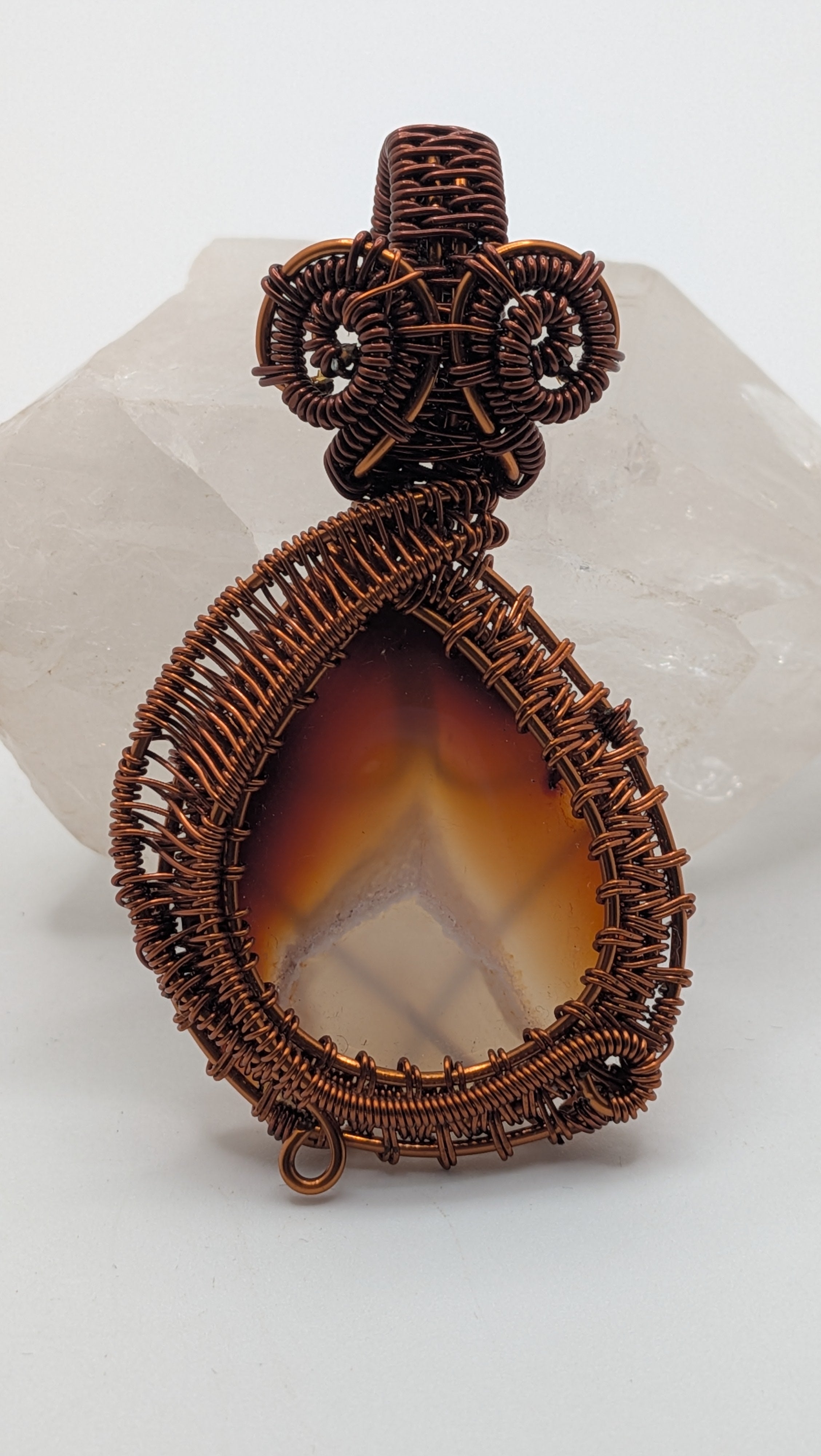 Howl inspired Pear Shaped Carnelian Copper Pendant by Wu-Sah Designs