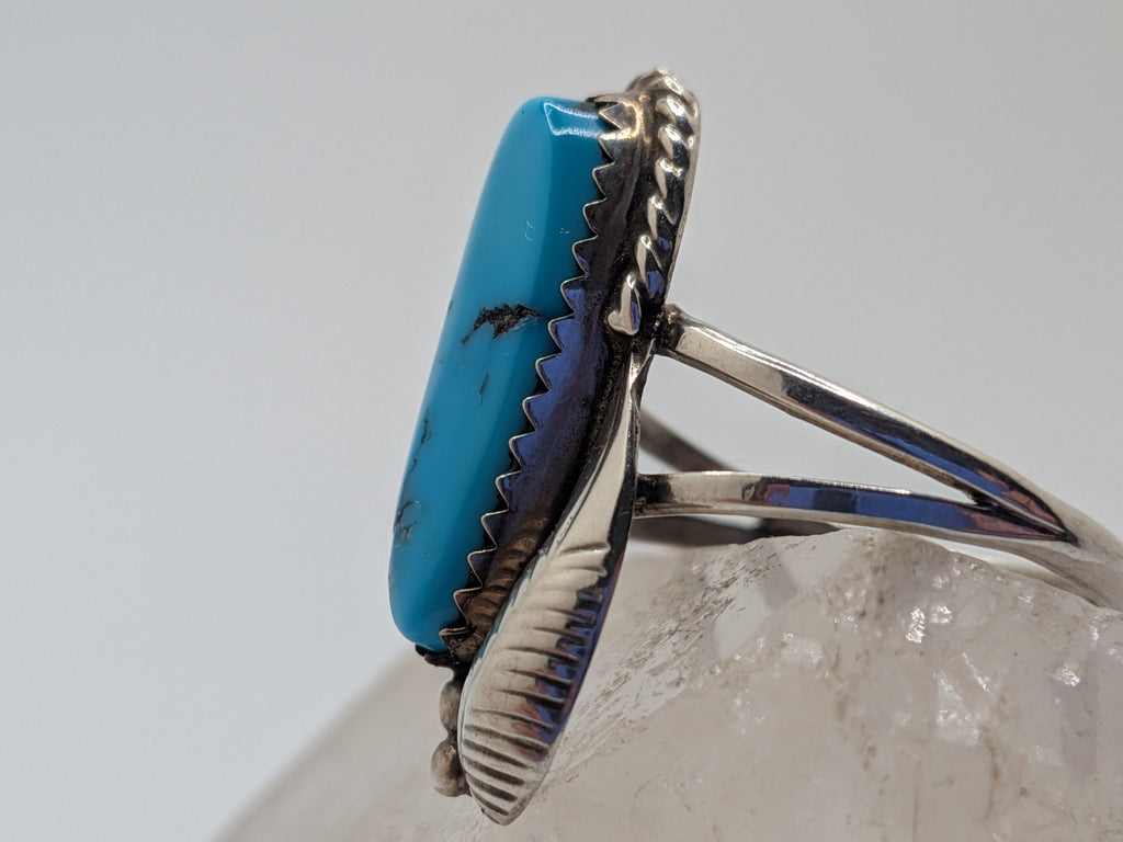 Sterling Silver Long Turquoise Ring $150 Her Jeweler