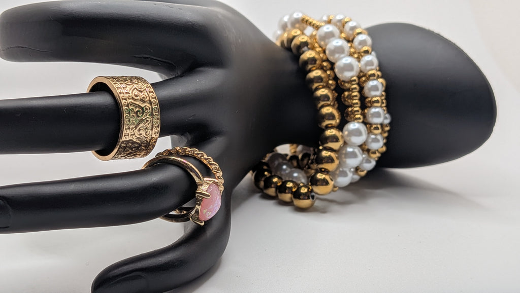 18K Gold-Plated Stainless Steel Stretch Beads