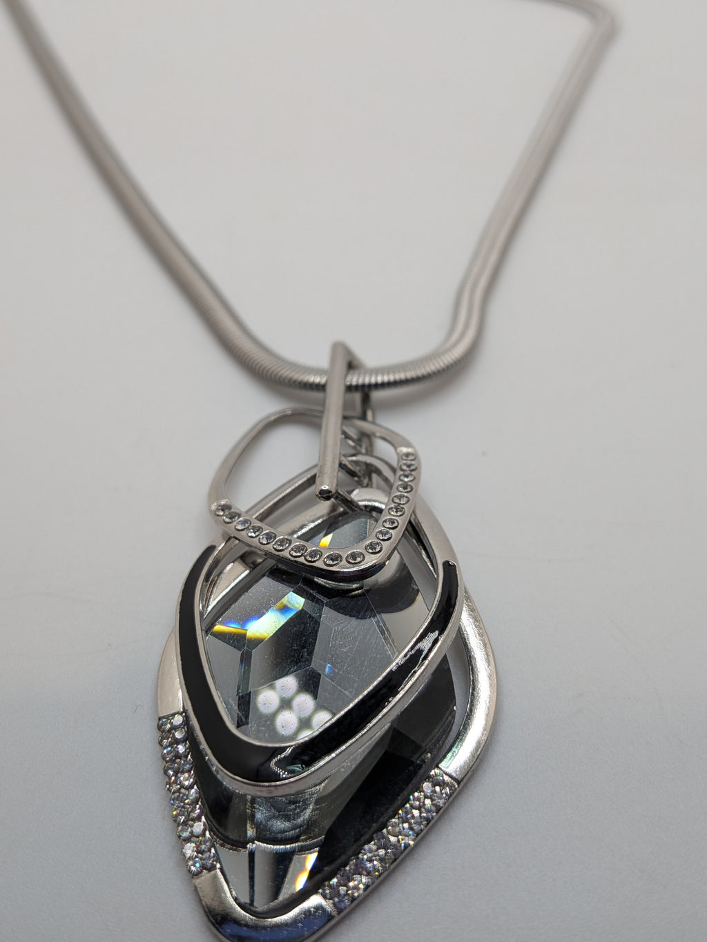 Rhinestones and Silver/ Alloy necklace $55