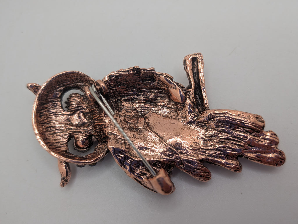 Midnight Owl Rhinestone Brooch — $25