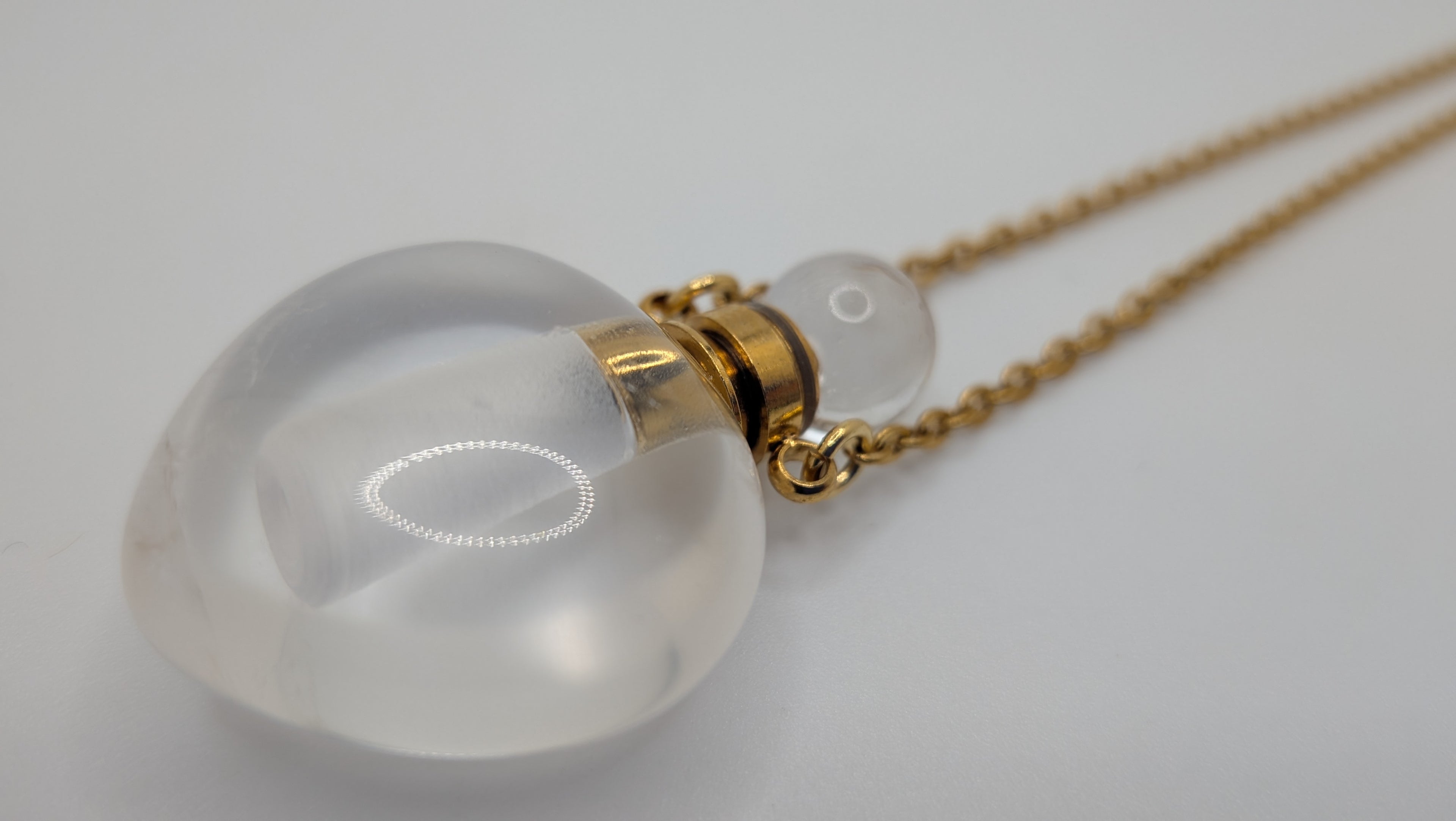 Kulli White Quartz Heart Perfume Necklace