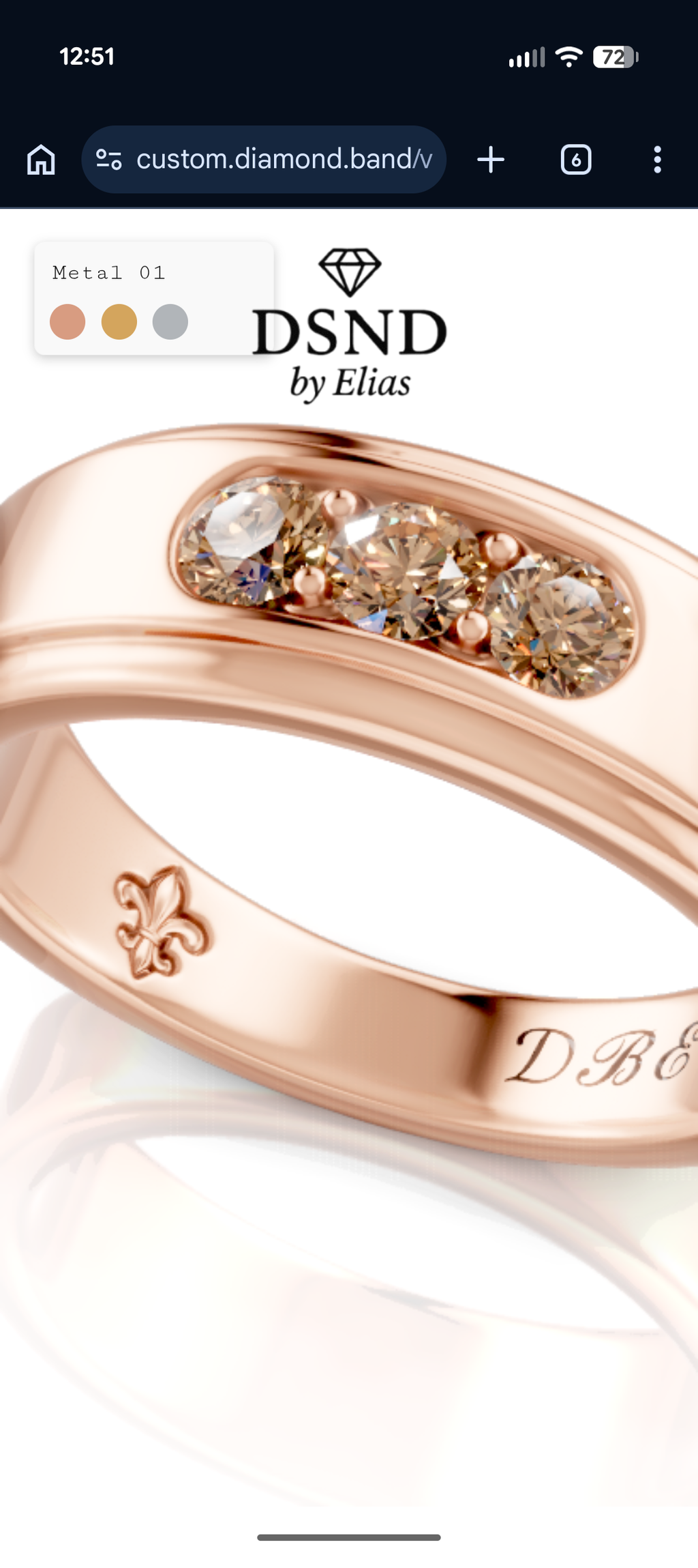 Bourbon Inspired Gentleman Engagement Ring 10K Rose  $3878