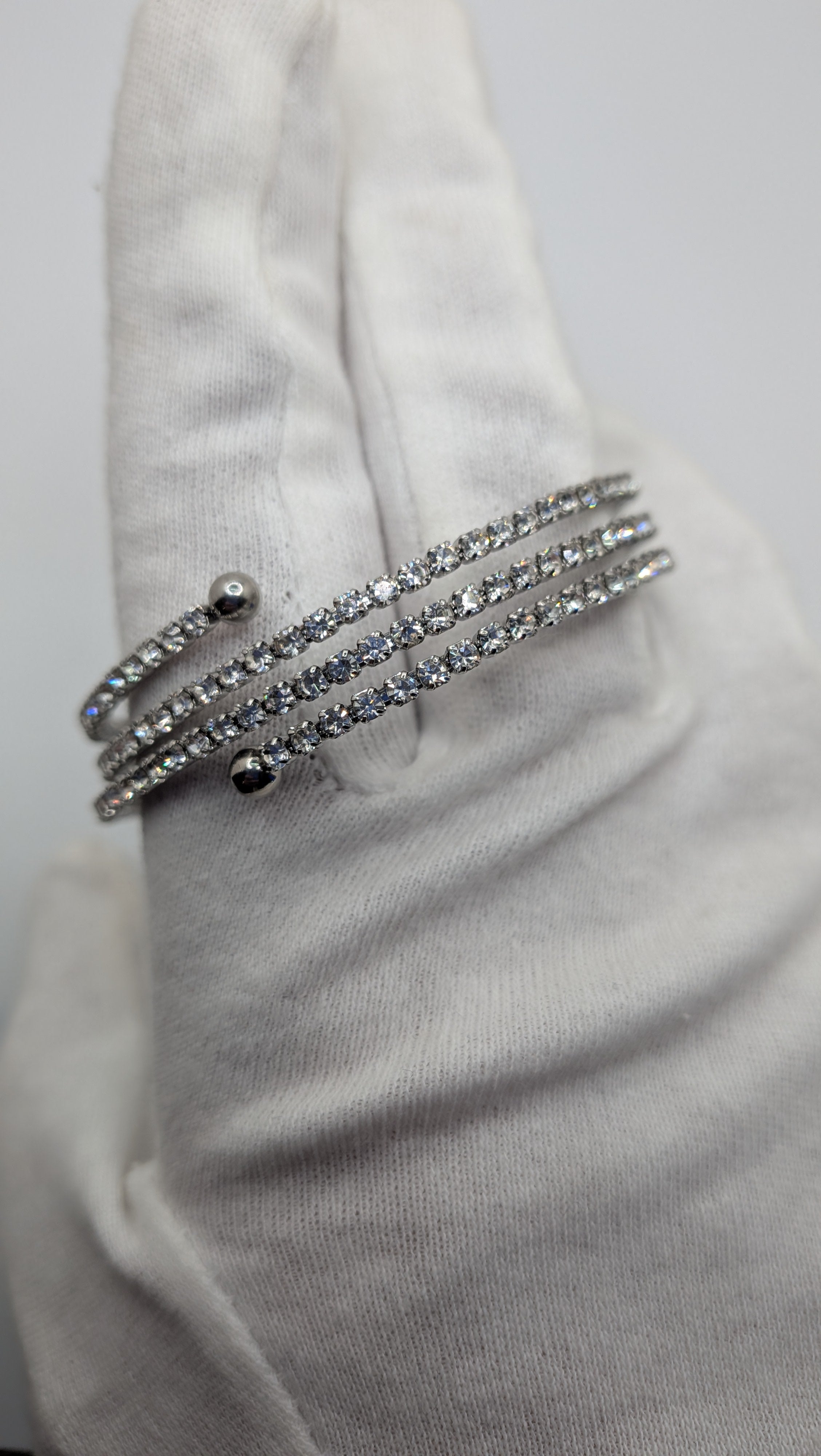Stainless Steel Tennis Cuff Bracelet