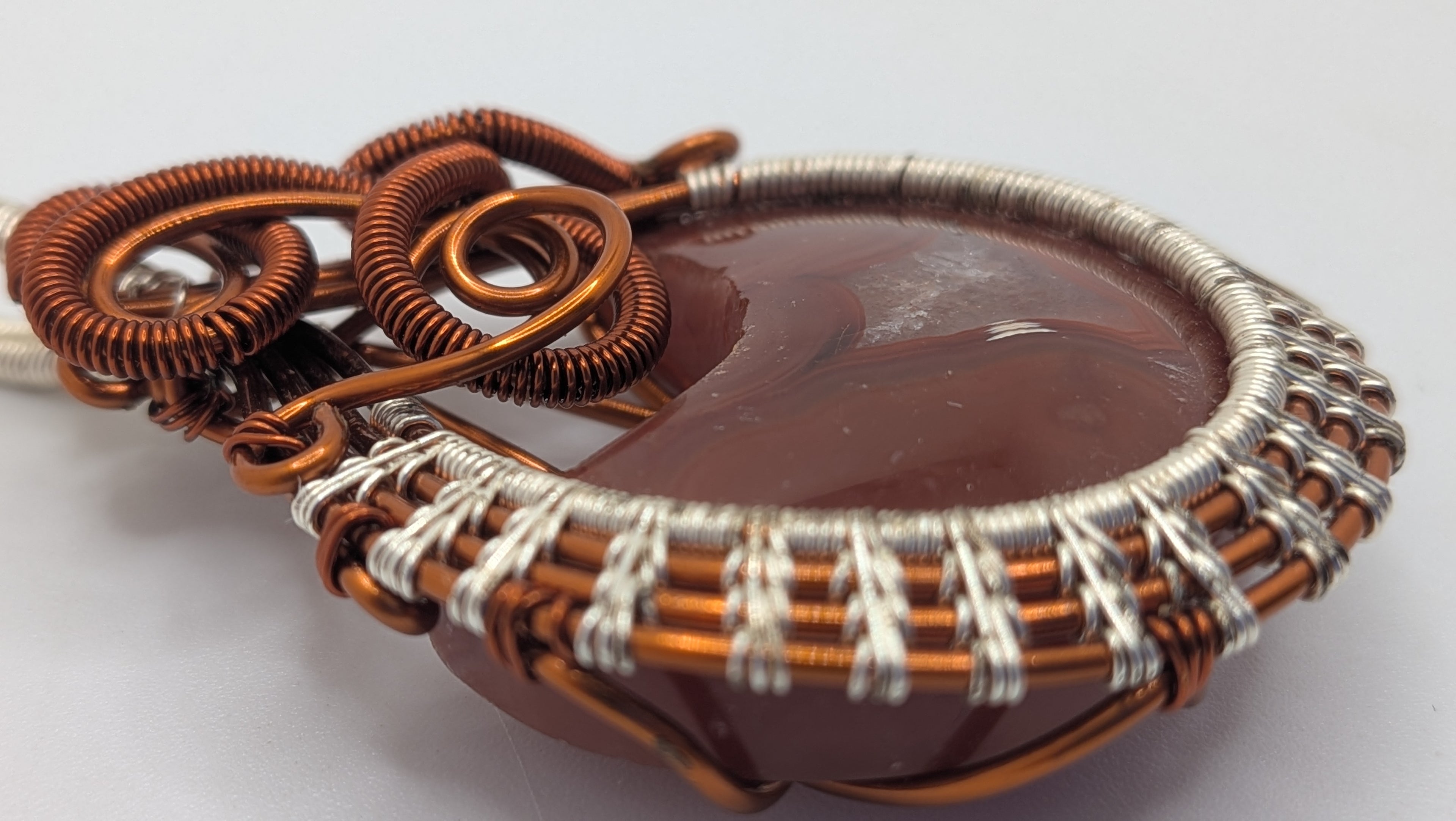 Small Half Moon Shaped Carnelian Family Tree by Wu-Sah Designs