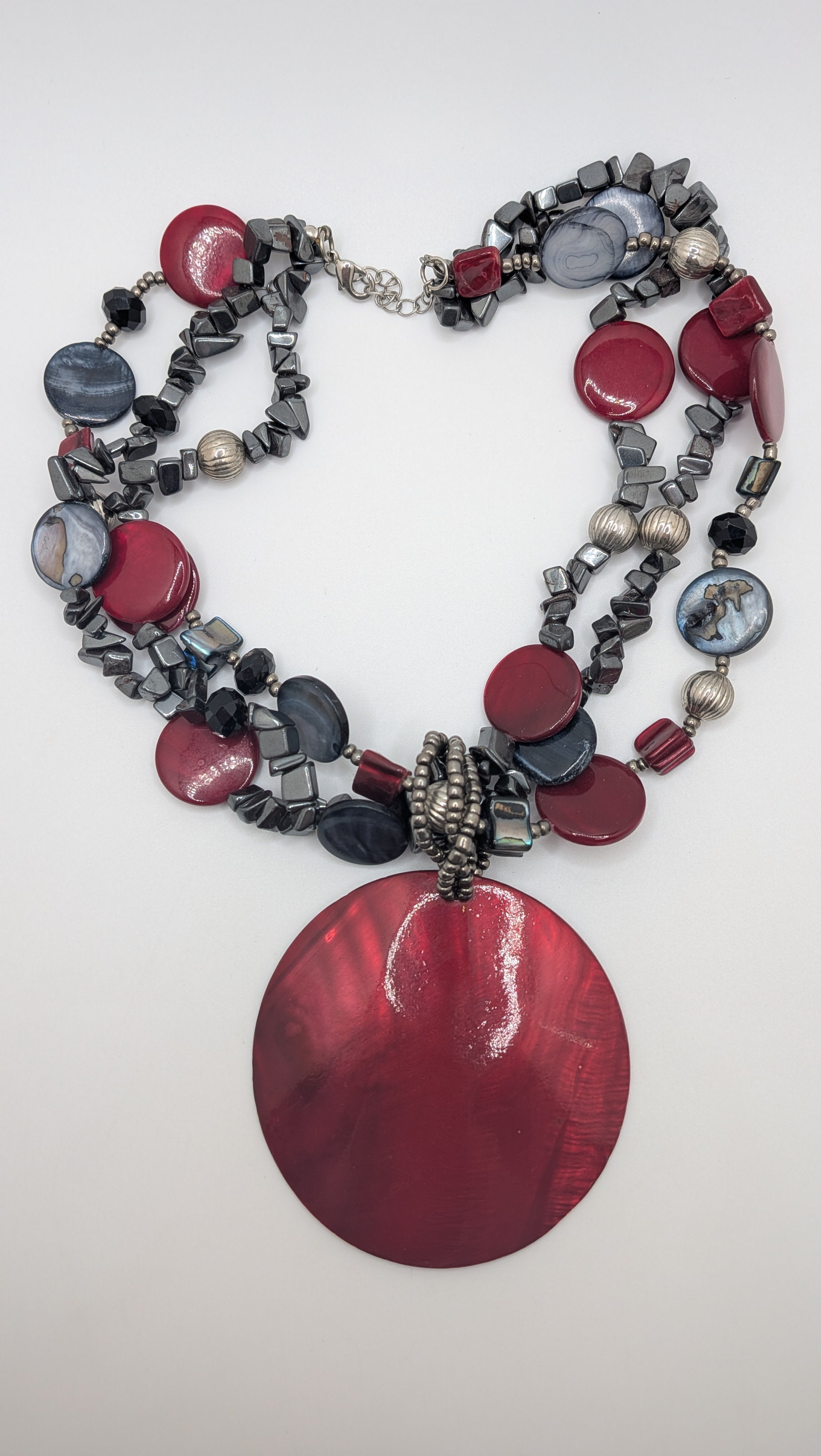Circular Crimson Statement Necklace