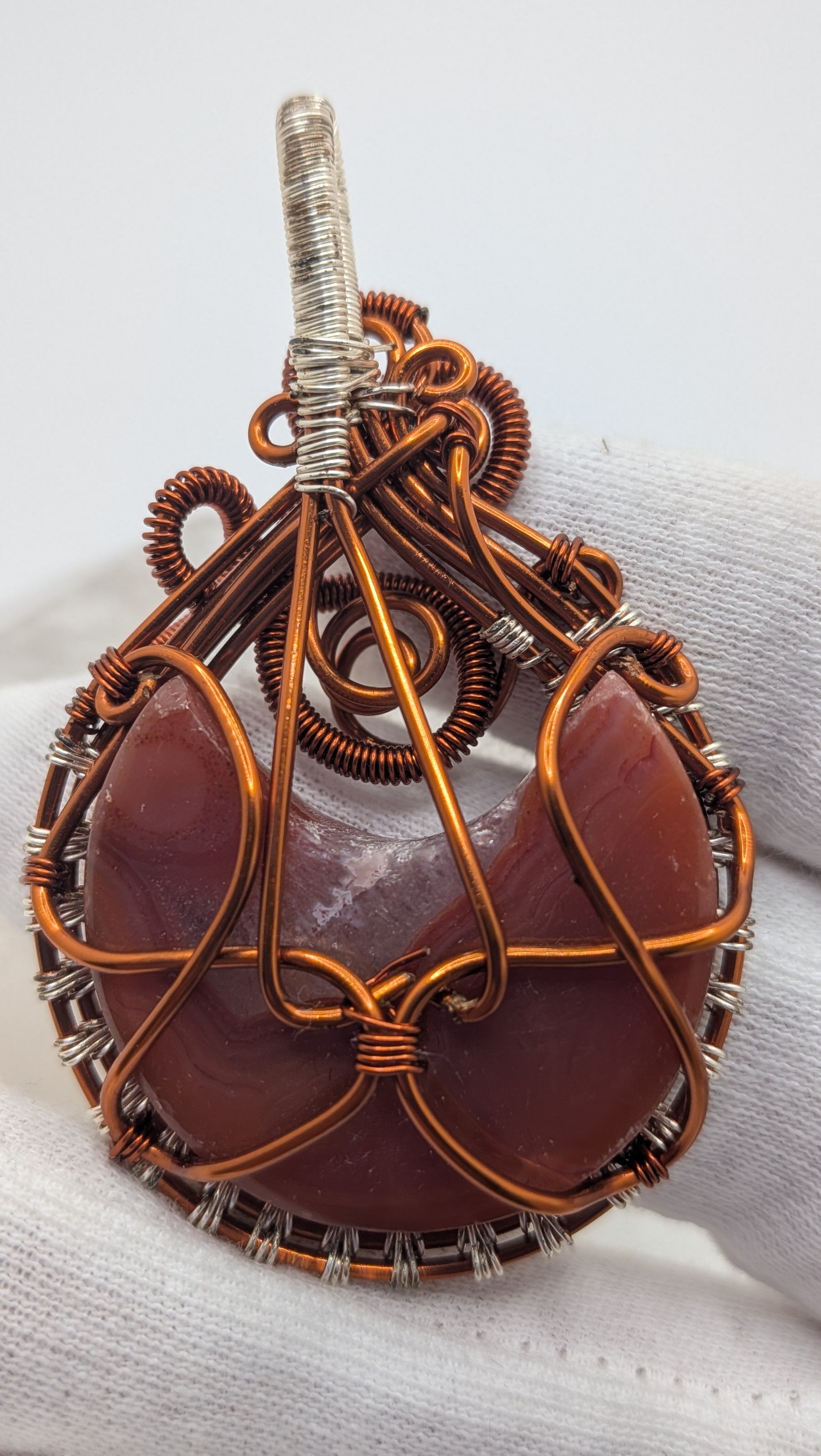 Small Half Moon Shaped Carnelian Family Tree by Wu-Sah Designs