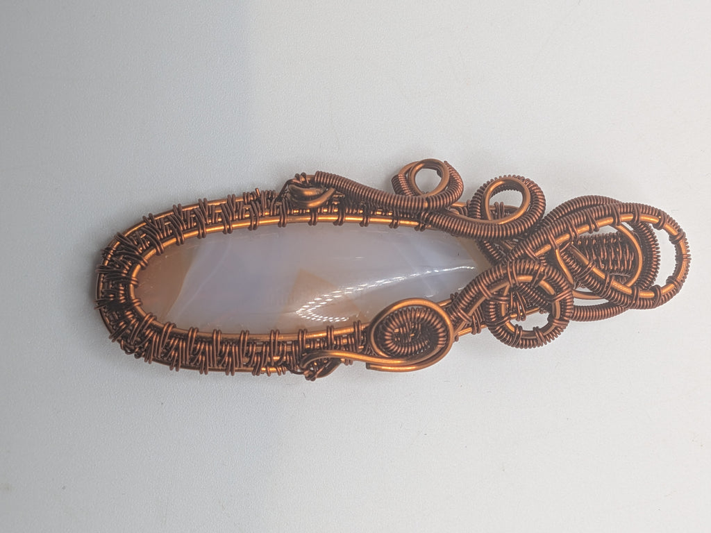Wusah Designs Natural Agate Pendant in Pure Copper $95