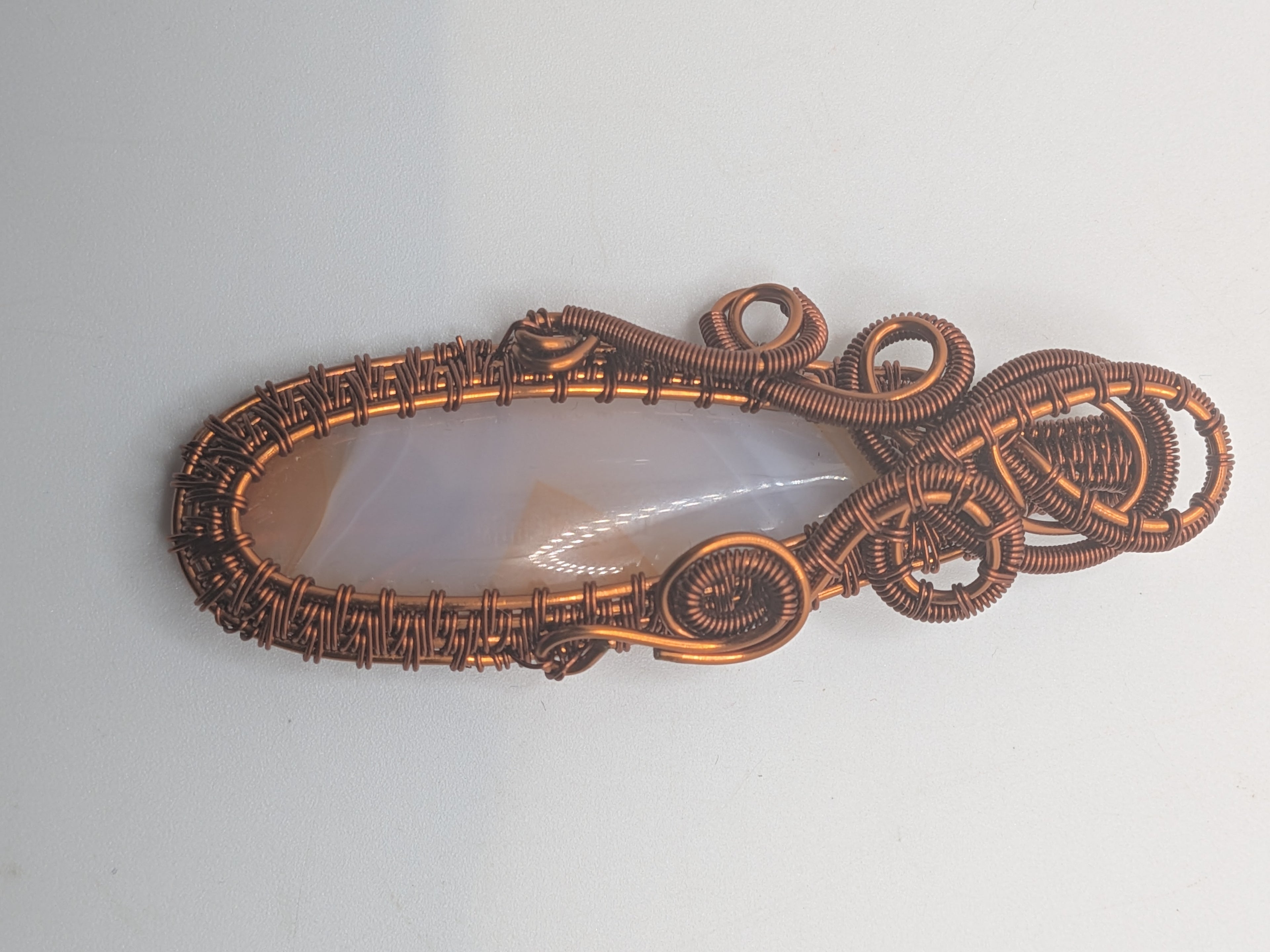 Wusah Designs Natural Agate Pendant in Pure Copper $95