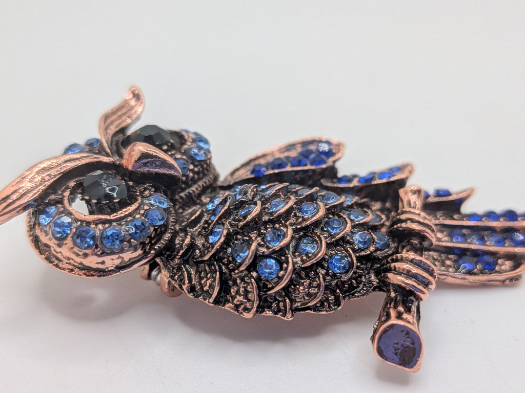 Midnight Owl Rhinestone Brooch — $25